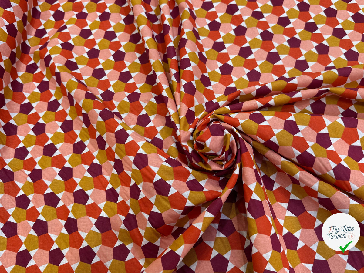PERCALE DE COTON FES ROUGE 150 CM - My Little Coupon