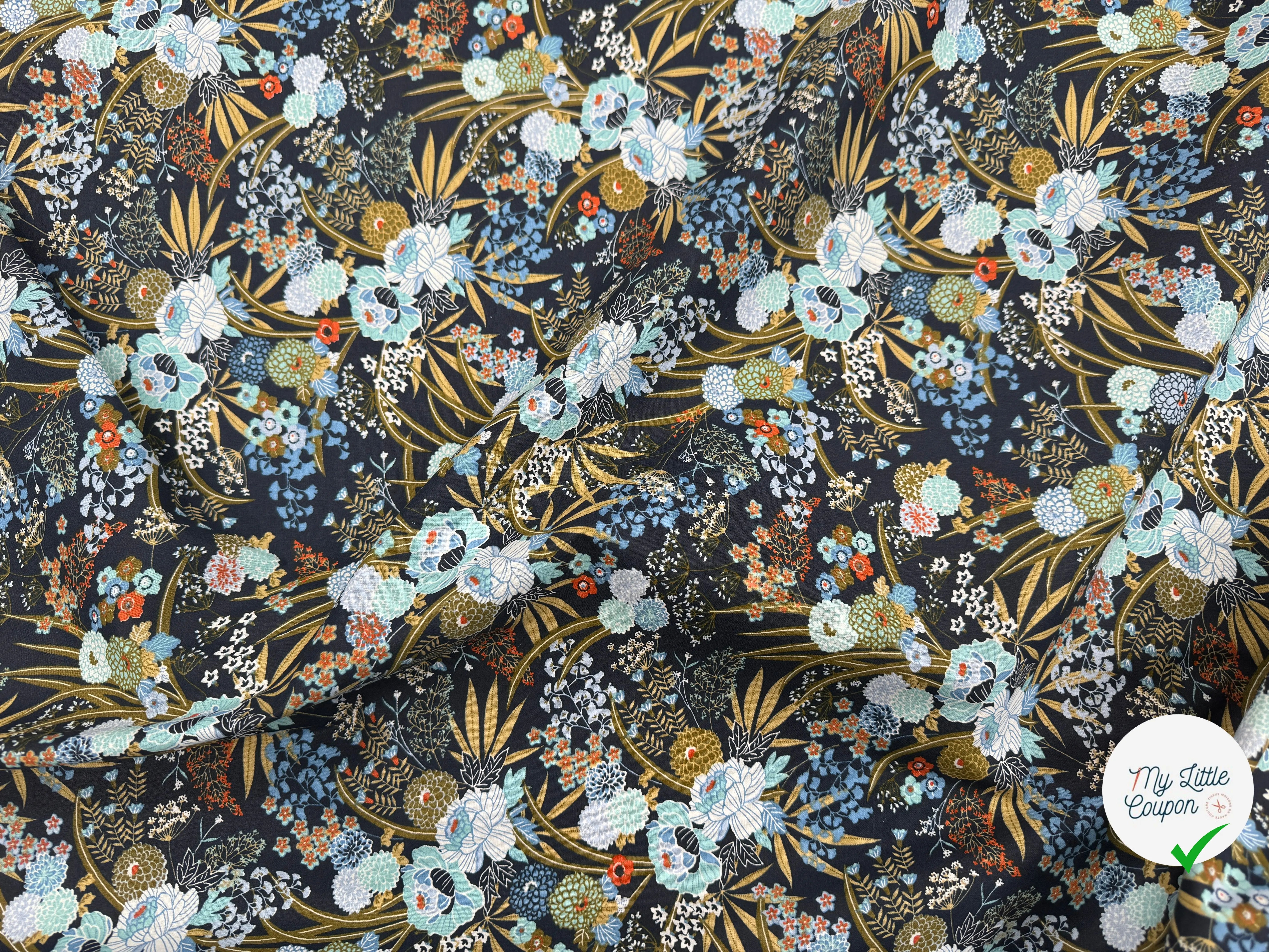 PERCALE DE COTON HARMONIE INDIGO - My Little Coupon