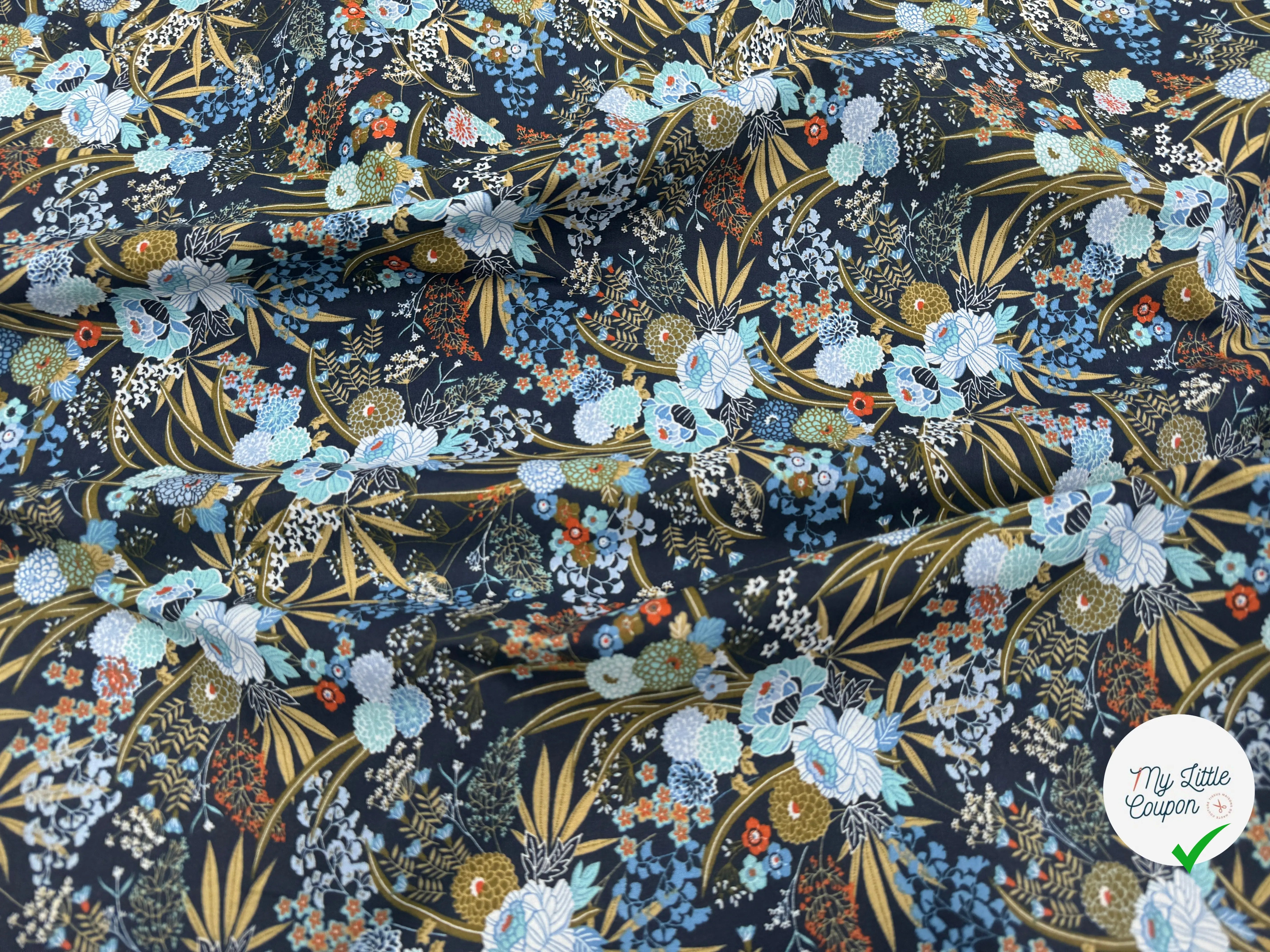 PERCALE DE COTON HARMONIE INDIGO - My Little Coupon