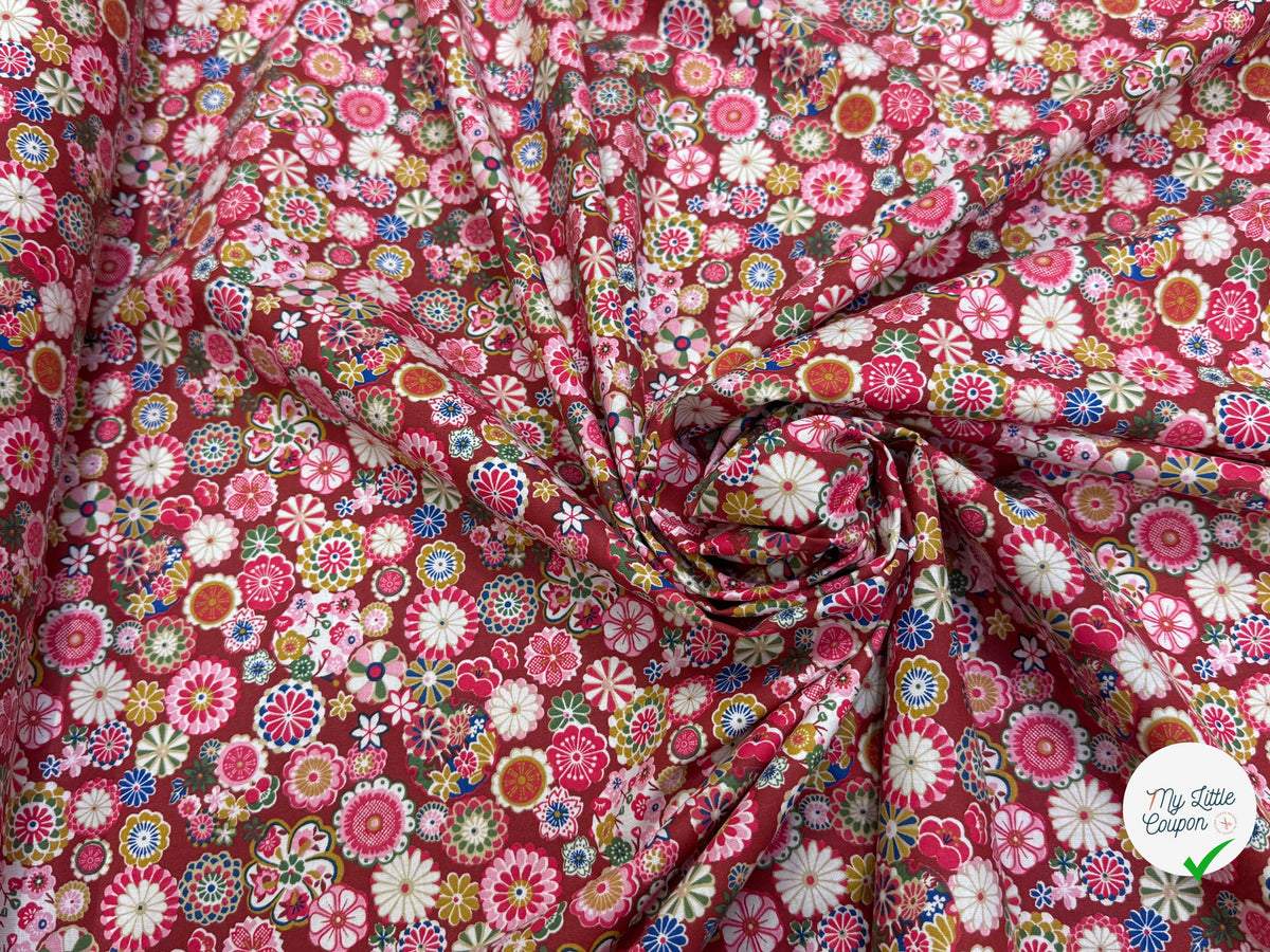 PERCALE DE COTON HINATA ROSE 150 CM - My Little Coupon