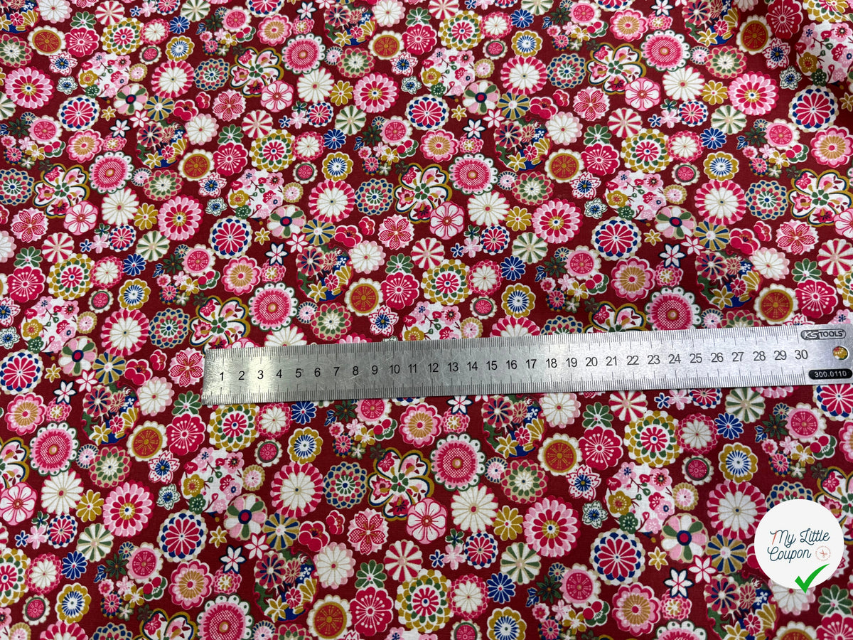 PERCALE DE COTON HINATA ROSE 150 CM - My Little Coupon