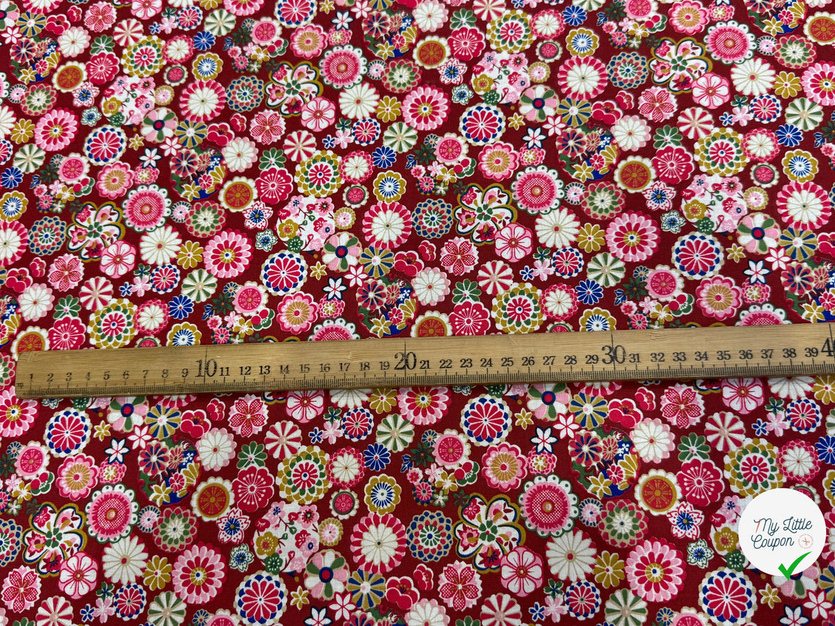 PERCALE DE COTON HINATA ROSE 150 CM - My Little Coupon