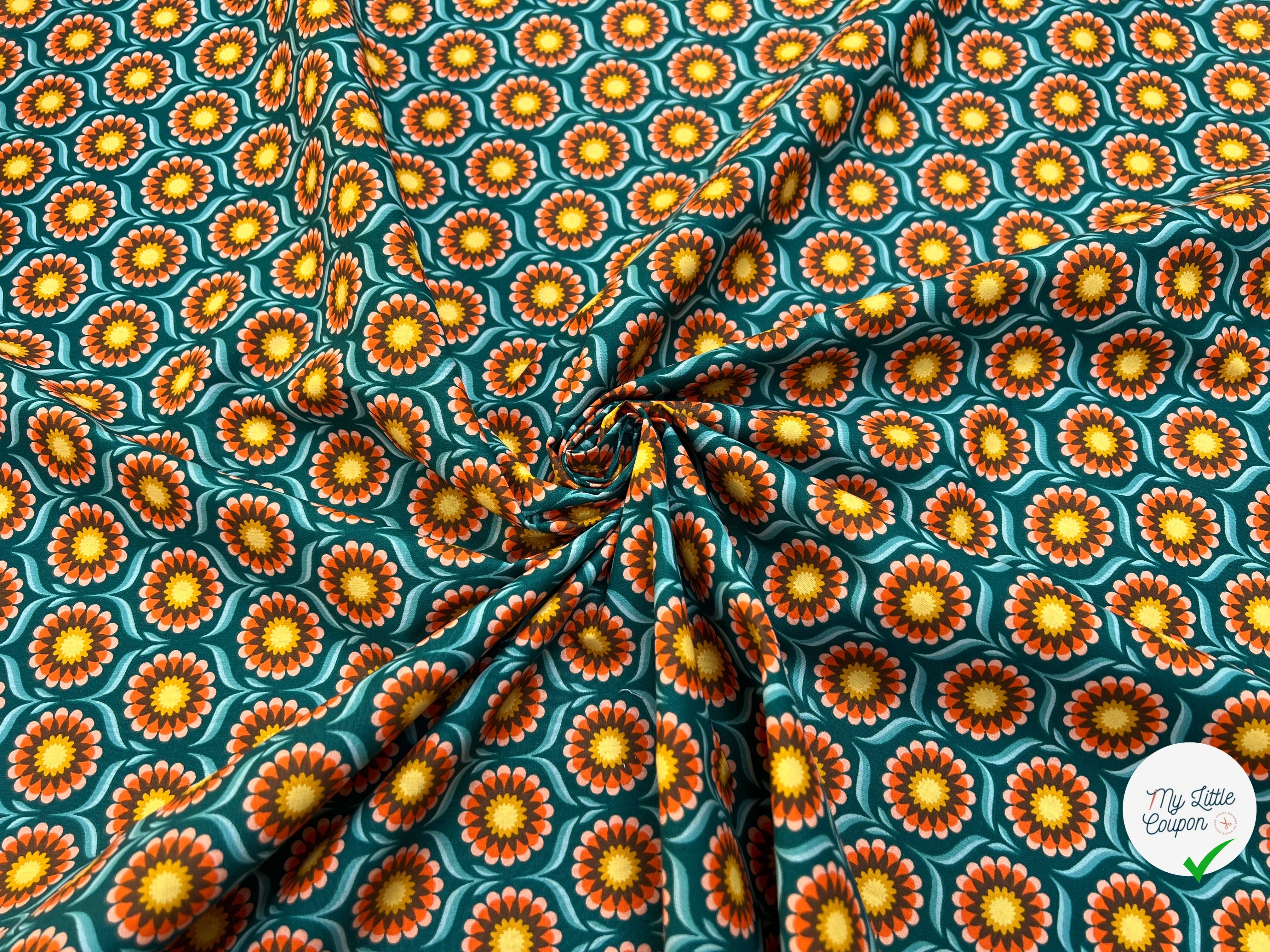 PERCALE DE COTON JOLIJOLI TURQUOISE 150 CM - My Little Coupon