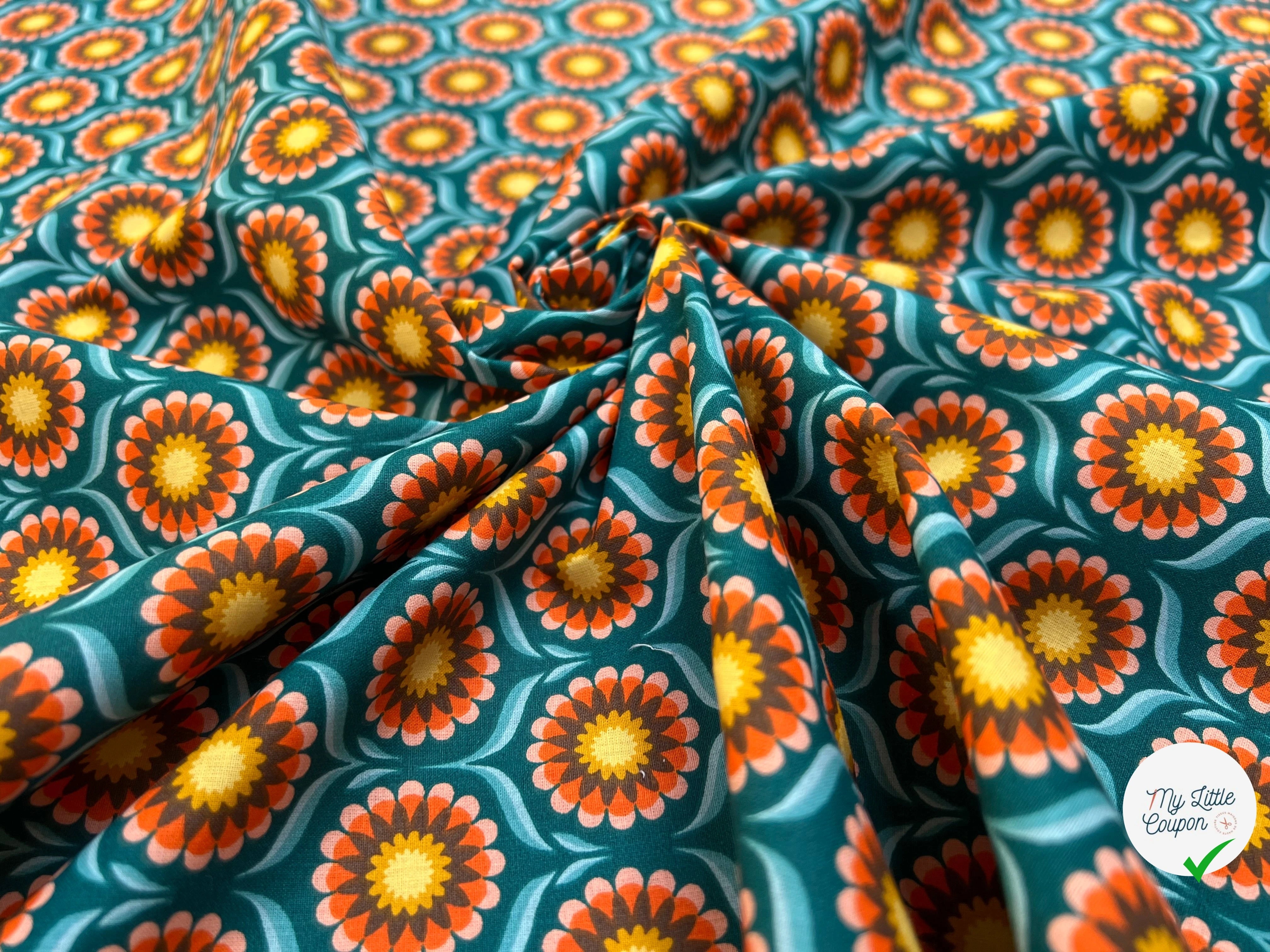 PERCALE DE COTON JOLIJOLI TURQUOISE 150 CM - My Little Coupon