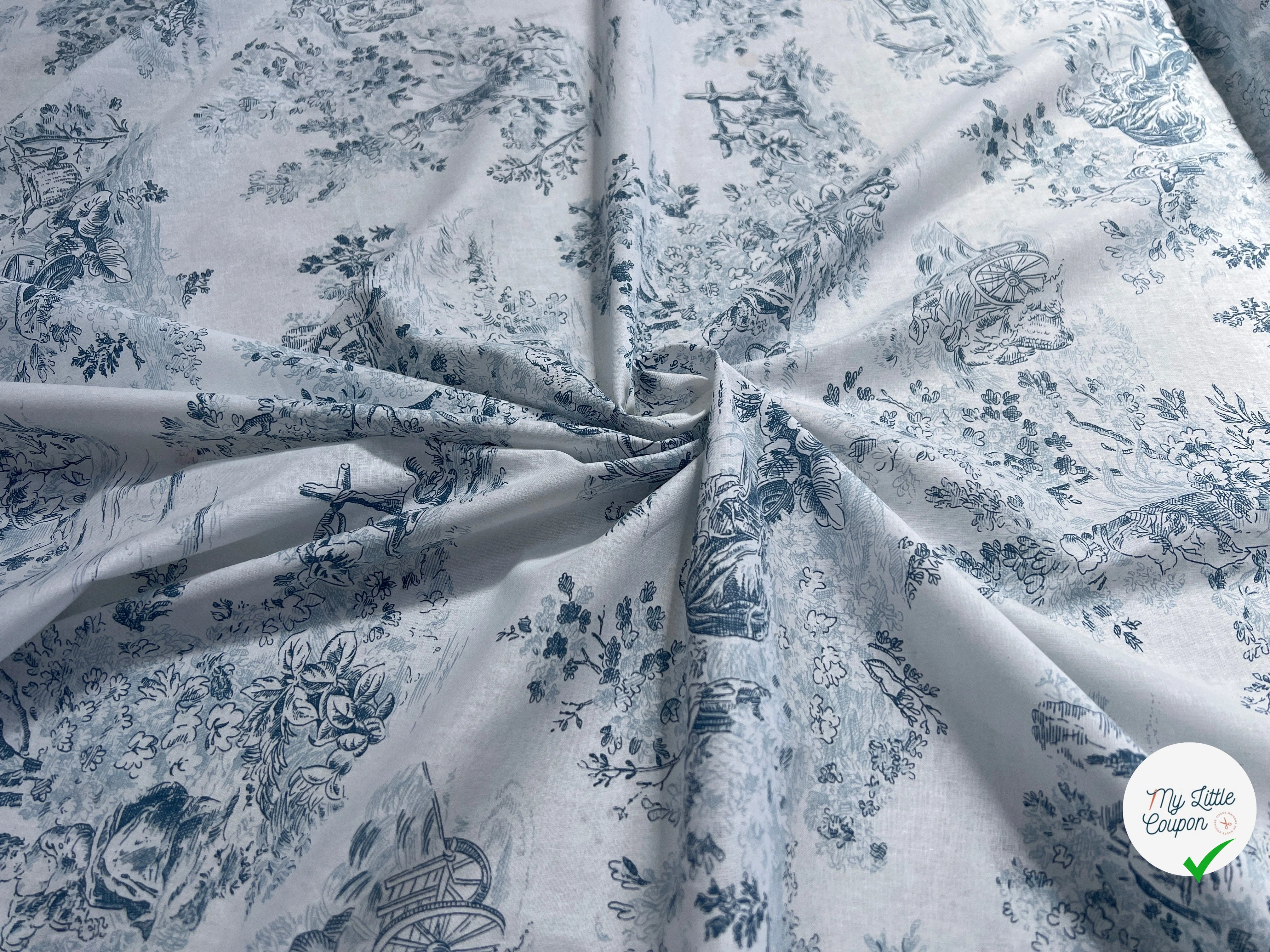 PERCALE DE COTON MANON BLEU - My Little Coupon
