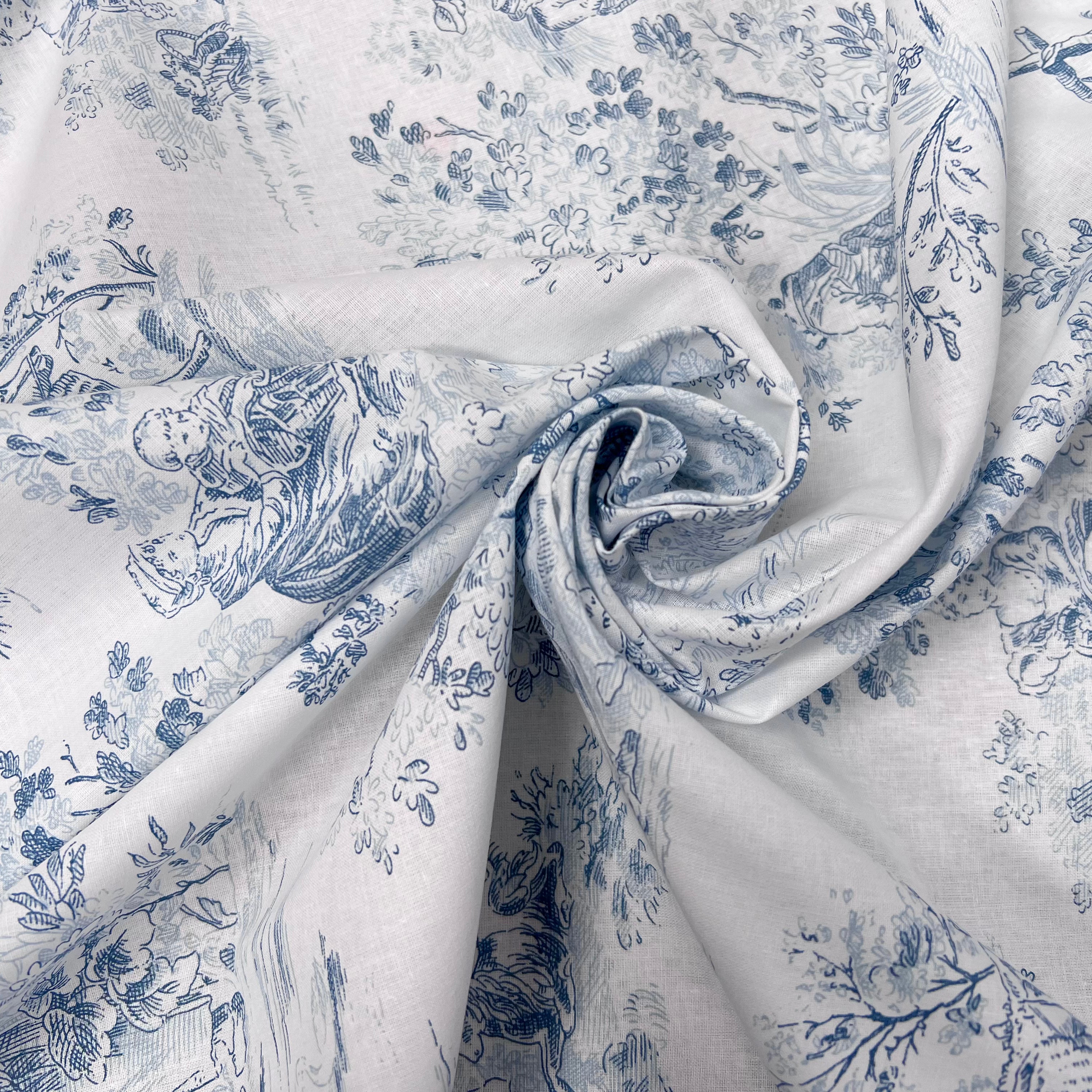 PERCALE DE COTON MANON BLEU - My Little Coupon