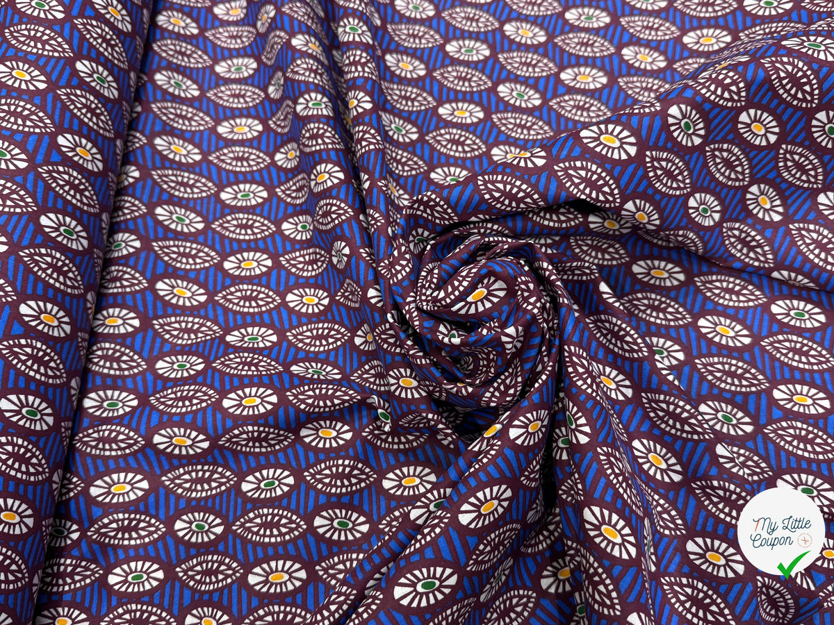 PERCALE DE COTON OUAGA BLEU 150 CM - My Little Coupon