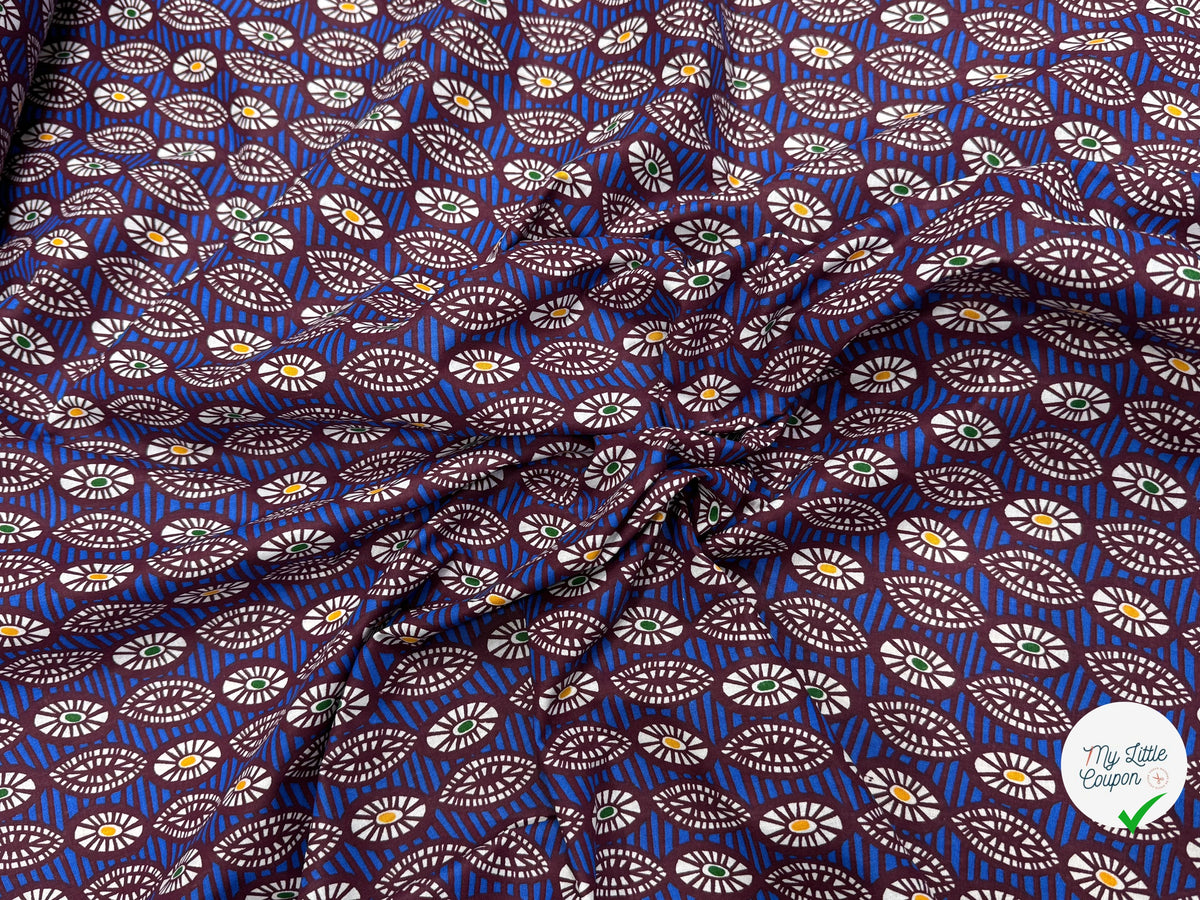 PERCALE DE COTON OUAGA BLEU 150 CM - My Little Coupon