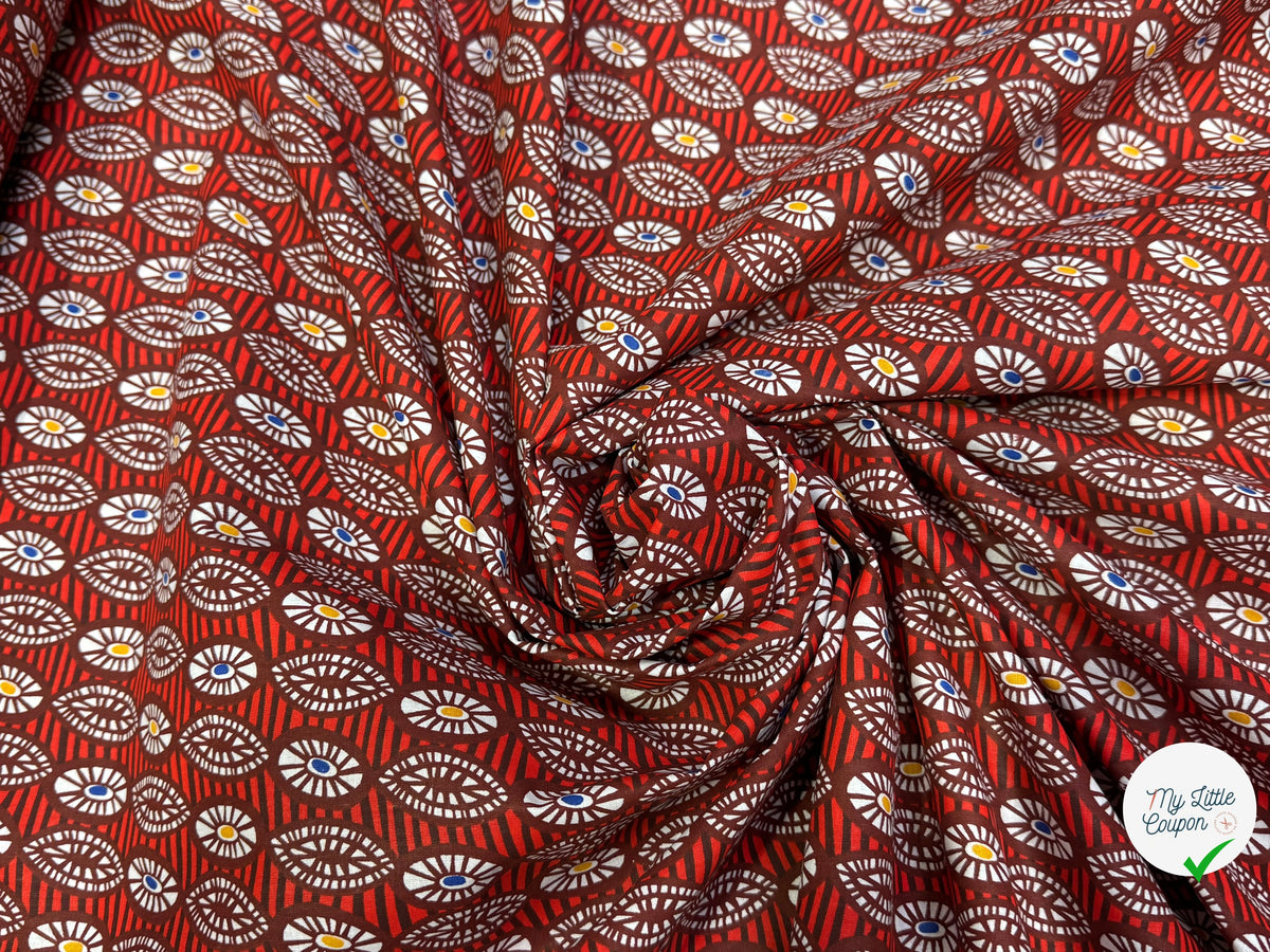 PERCALE DE COTON OUAGA ROUGE 150 CM - My Little Coupon