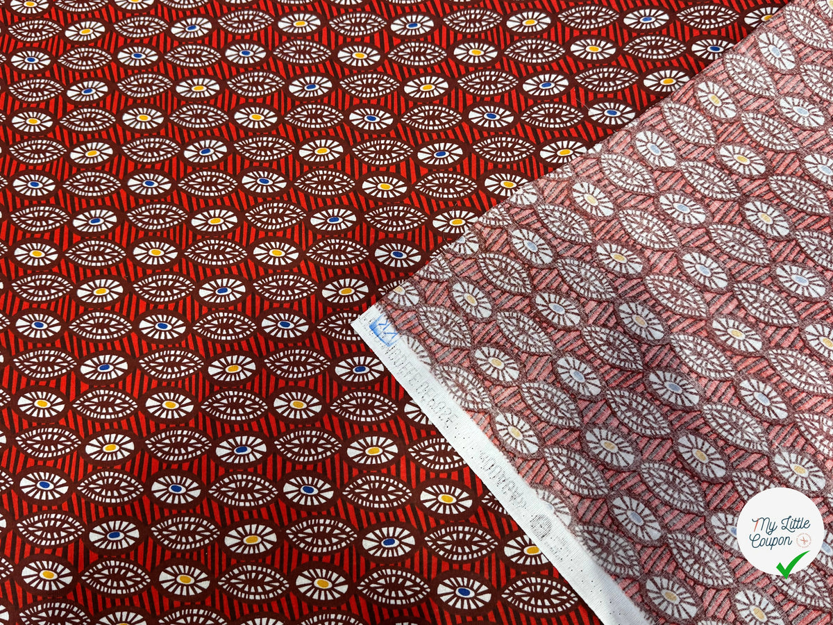 PERCALE DE COTON OUAGA ROUGE 150 CM - My Little Coupon