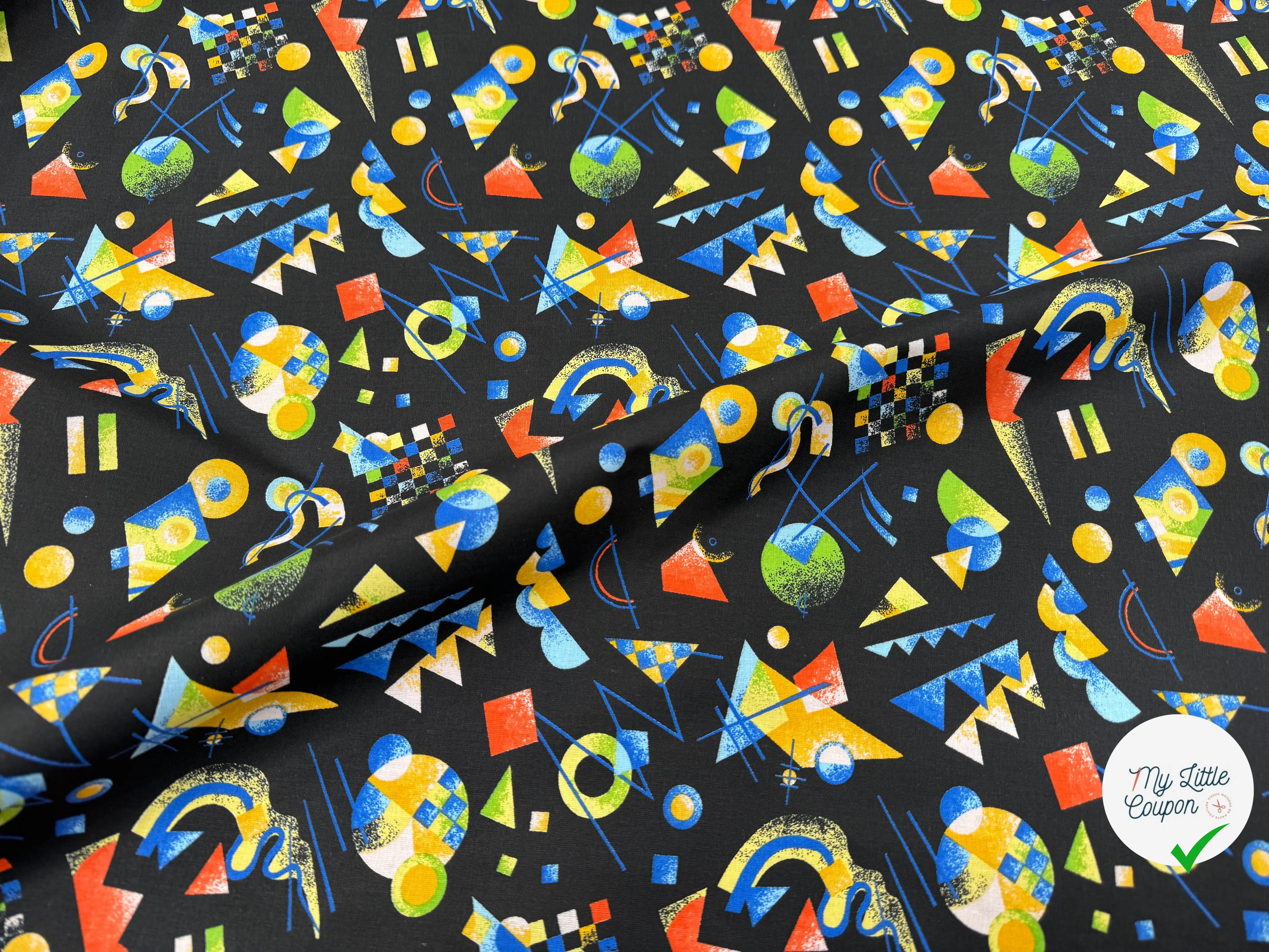 PERCALE DE COTON RETRO NOIR - My Little Coupon