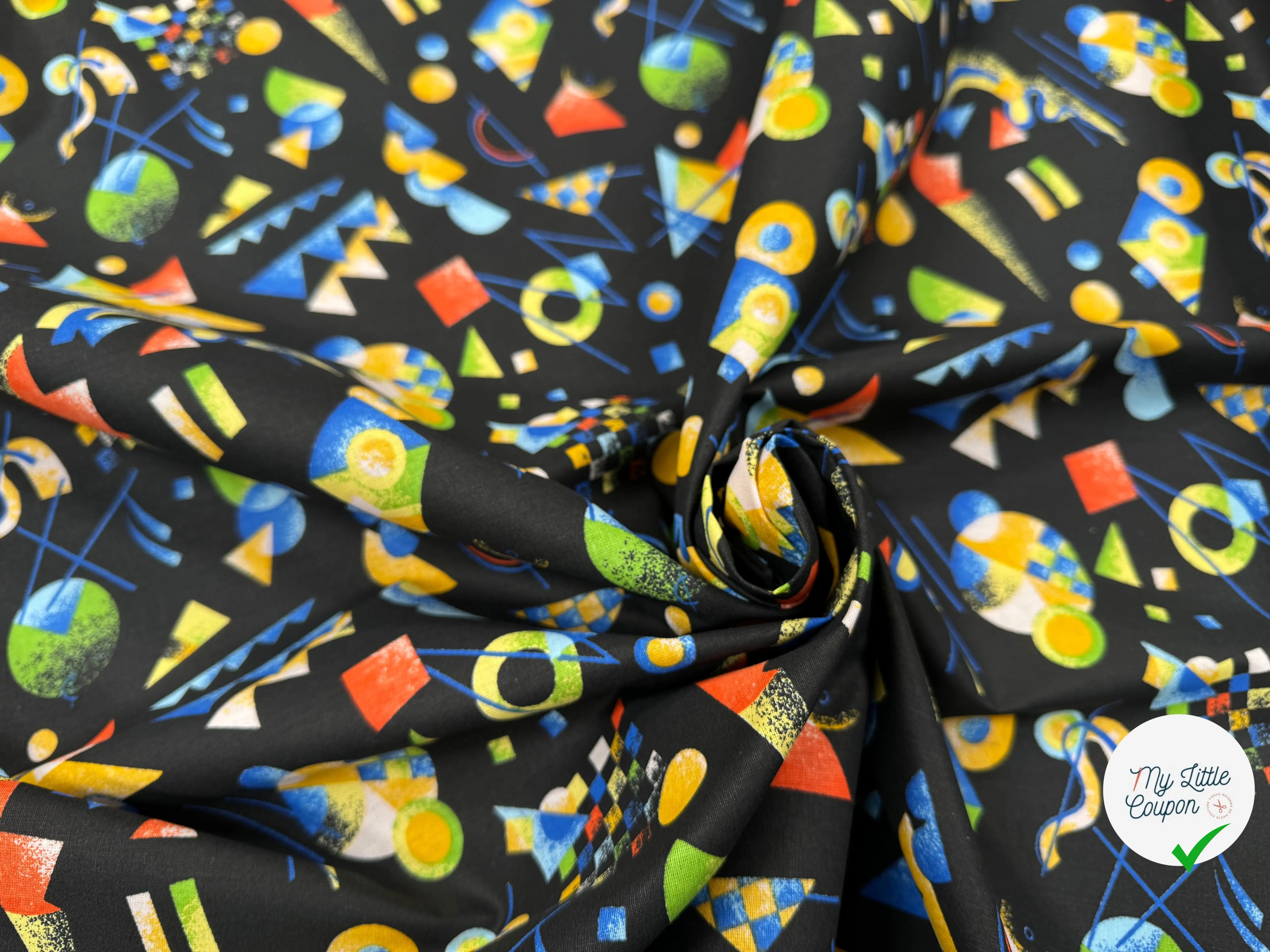 PERCALE DE COTON RETRO NOIR - My Little Coupon