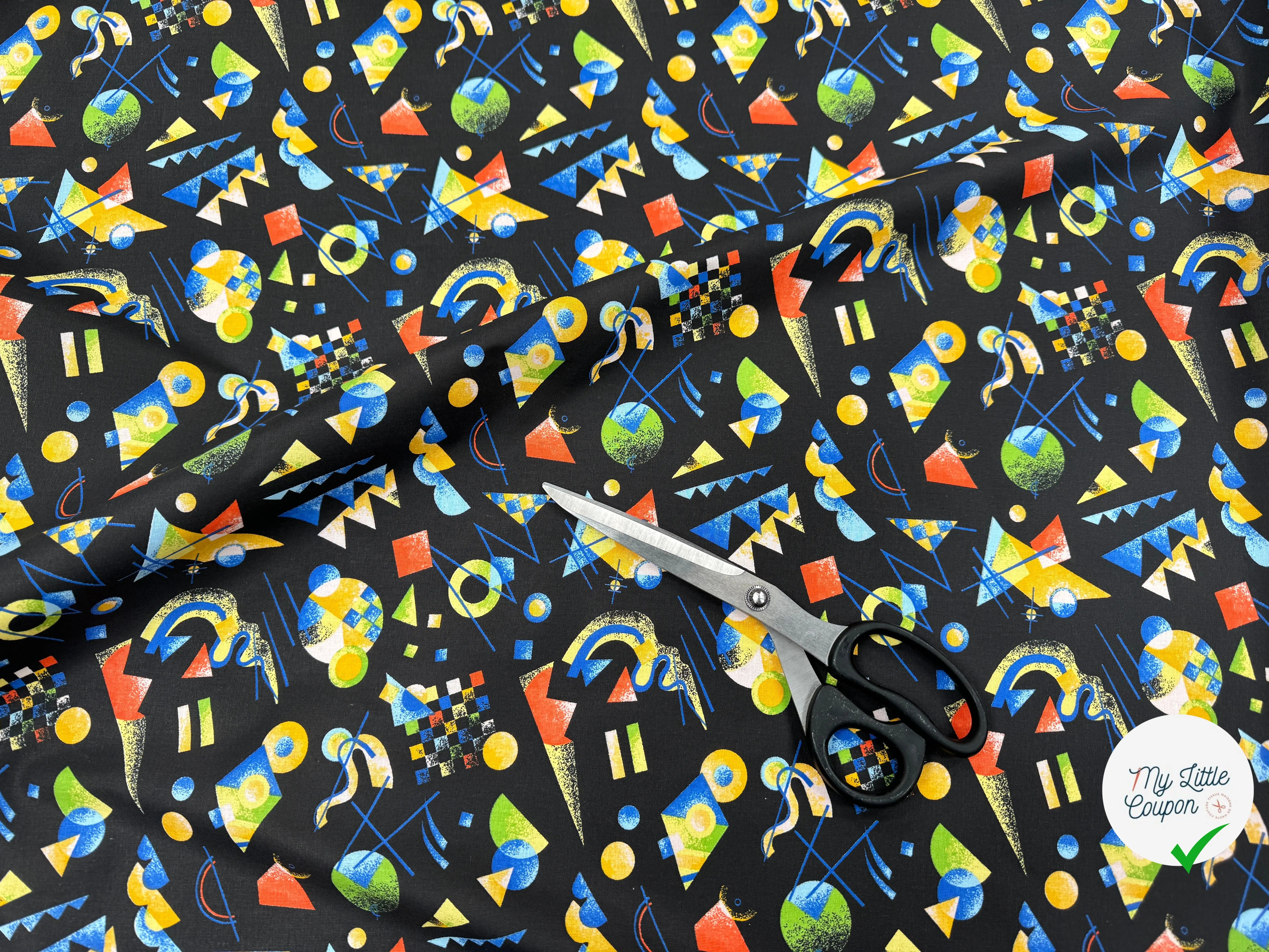 PERCALE DE COTON RETRO NOIR - My Little Coupon