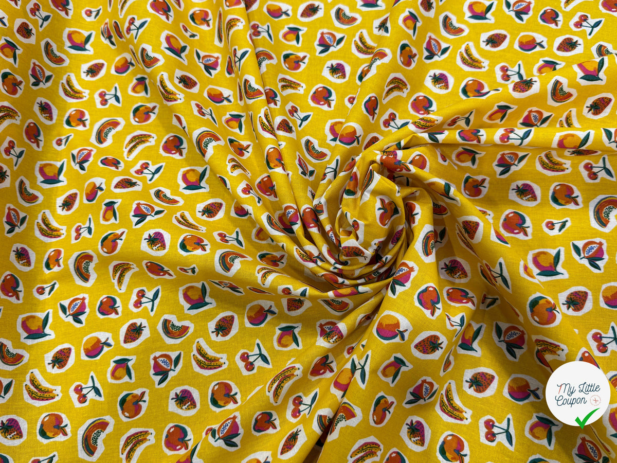PERCALE DE COTON SIROP JAUNE 150 CM - My Little Coupon