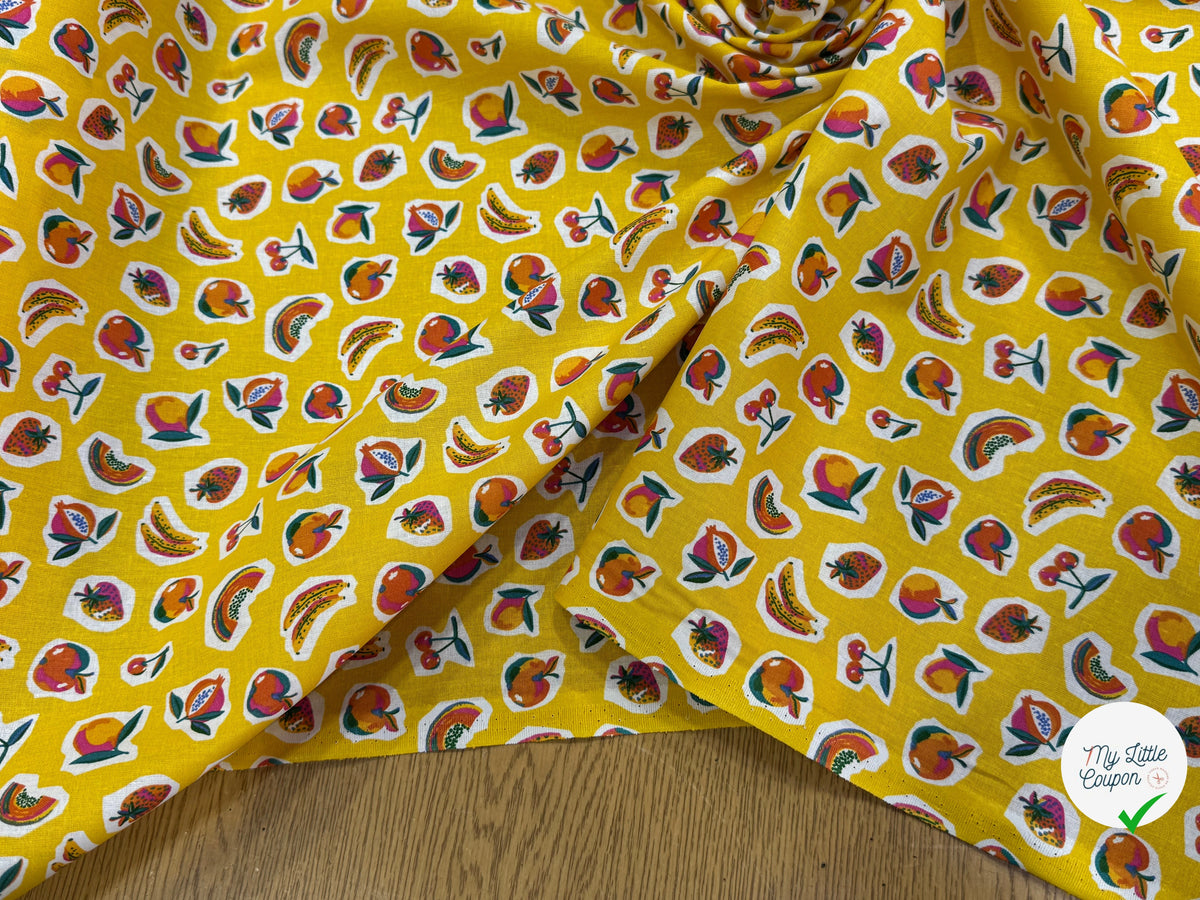 PERCALE DE COTON SIROP JAUNE 150 CM - My Little Coupon