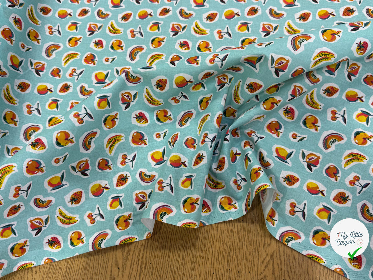 PERCALE DE COTON SIROP TURQUOISE 150 CM - My Little Coupon