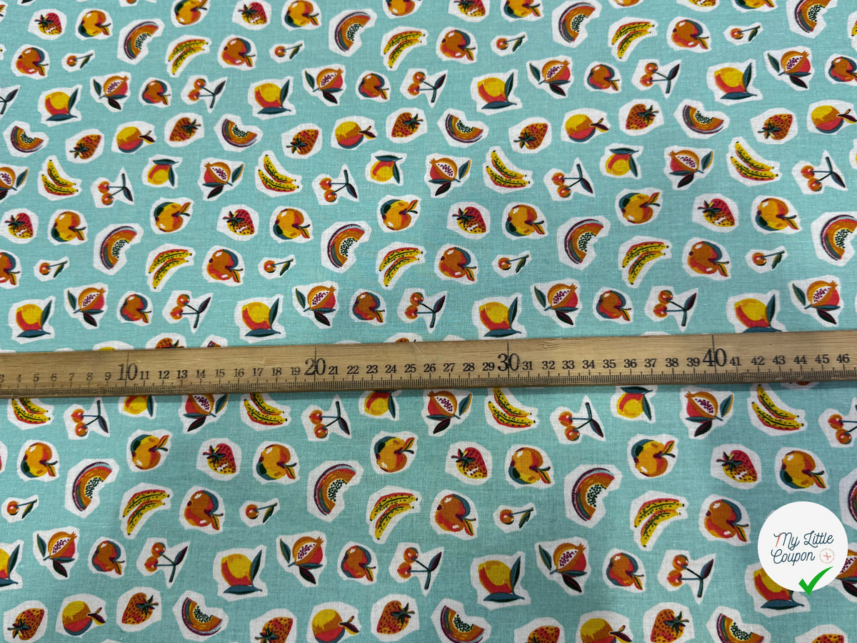PERCALE DE COTON SIROP TURQUOISE 150 CM - My Little Coupon