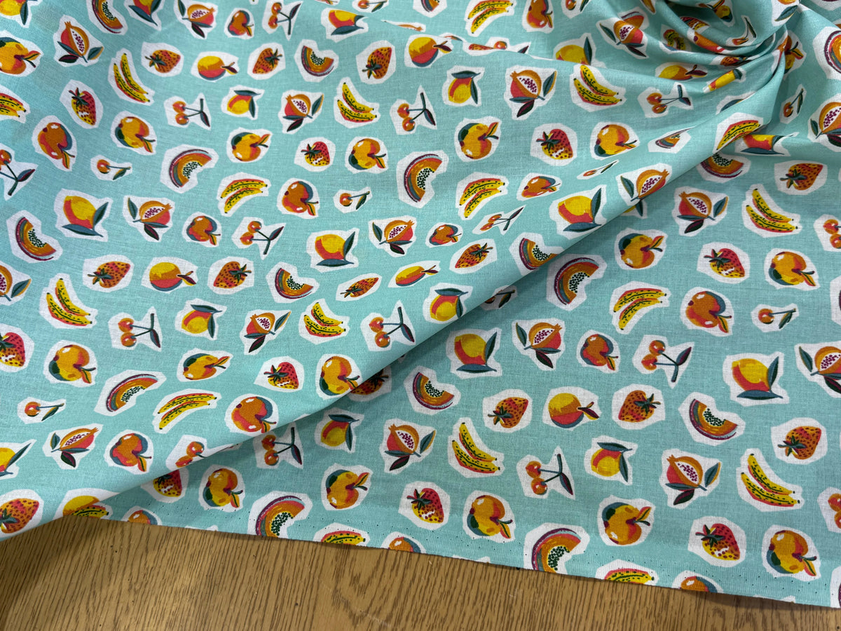 PERCALE DE COTON SIROP TURQUOISE 150 CM - My Little Coupon