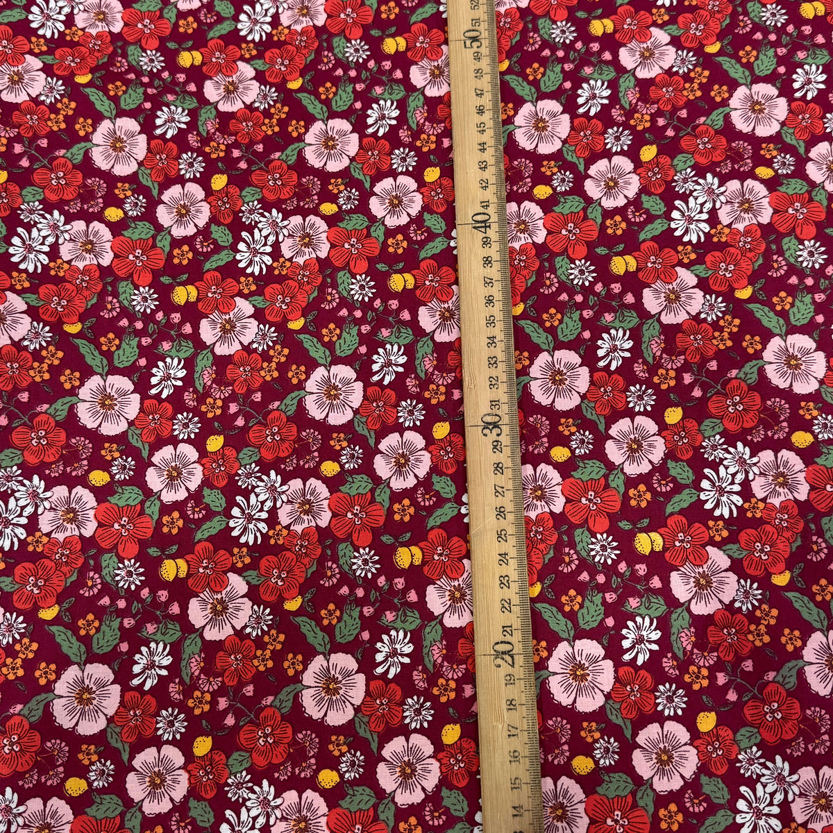 PERCALE DE COTON SUZIE BORDEAUX 150 CM - My Little Coupon