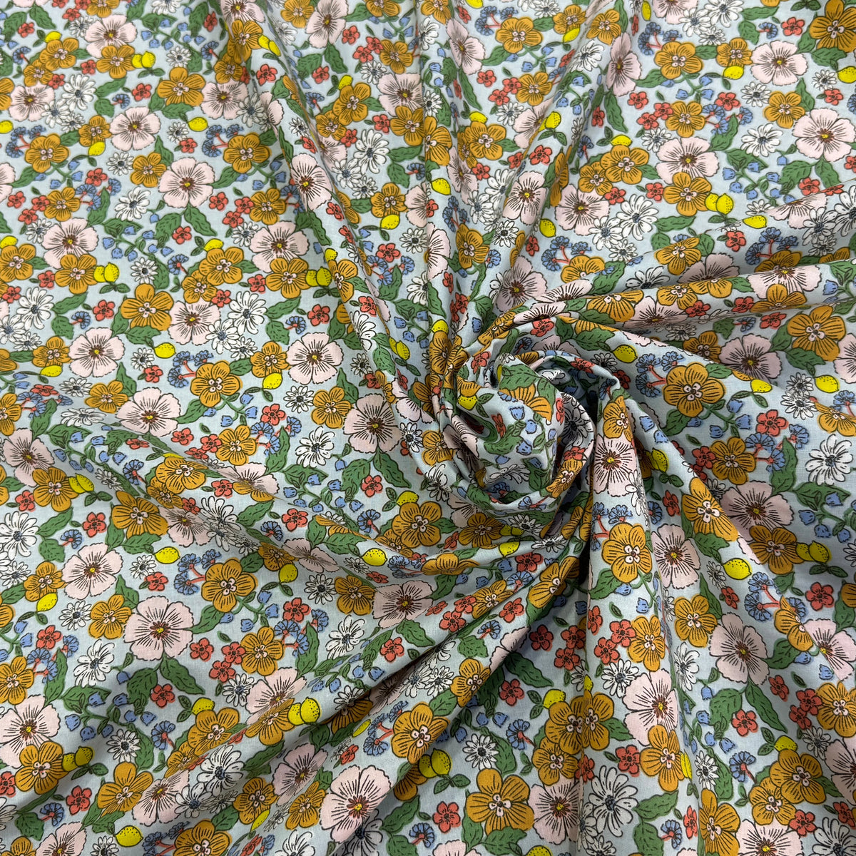 PERCALE DE COTON SUZIE CIEL 150 CM - My Little Coupon