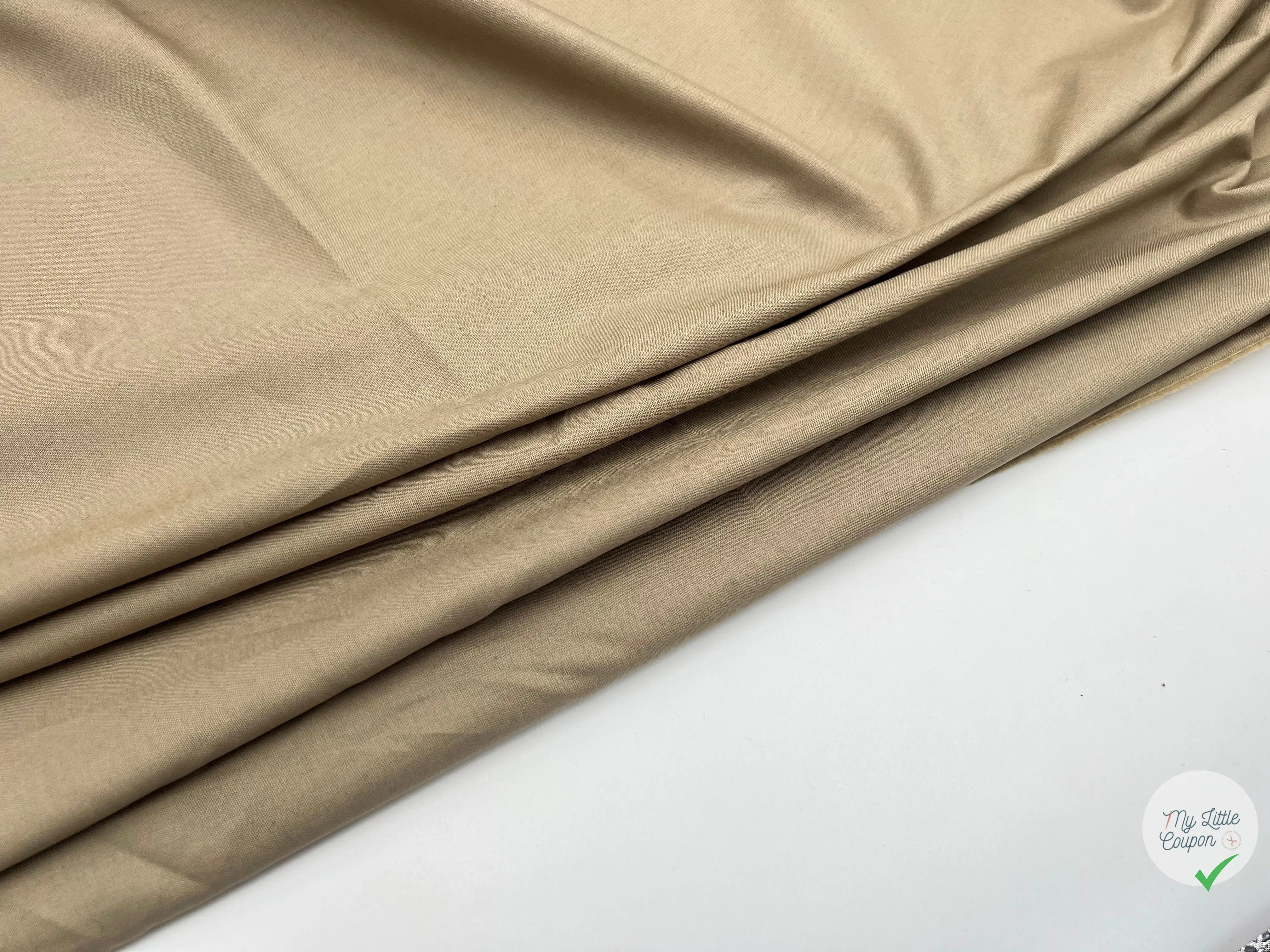 PERCALE DE COTON TABAC - coupon de tissu de 3 mĂštres - My Little Coupon - tissu - coudre