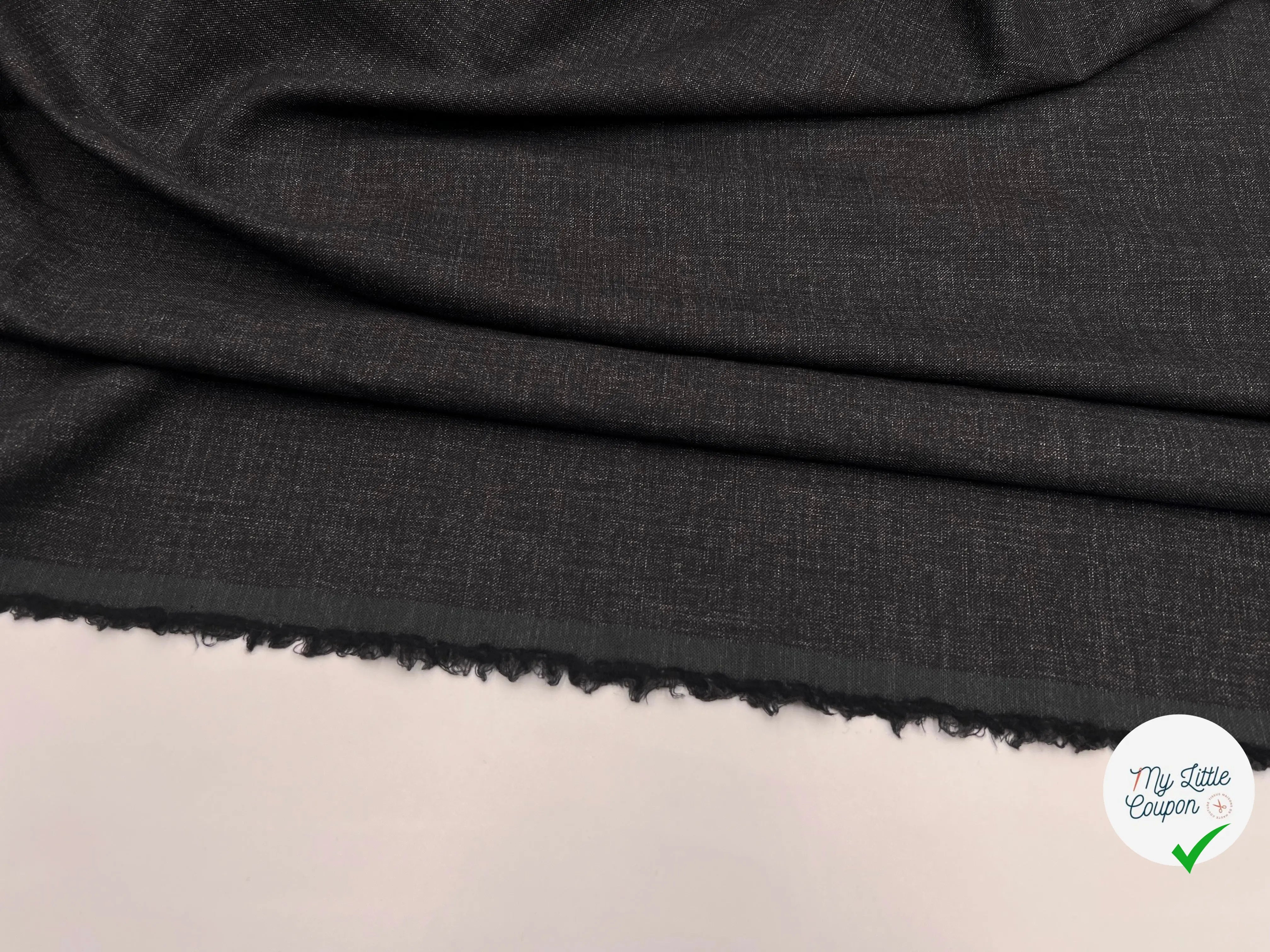 PETIT LAINAGE FIN ET DOUX FLAMME NOIR - coupon de tissu de 3 mĂštres - My Little Coupon - tissu - coudre
