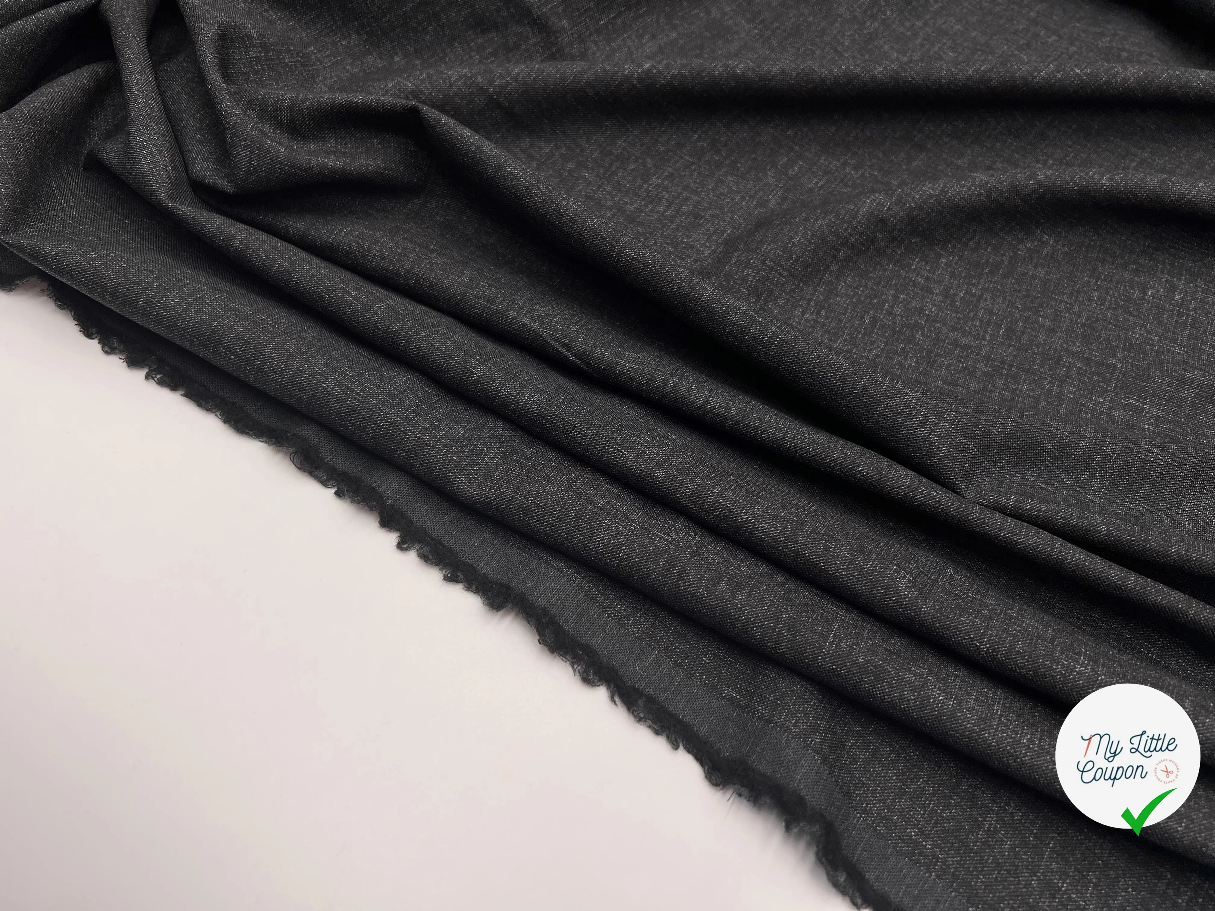 PETIT LAINAGE FIN ET DOUX FLAMME NOIR - coupon de tissu de 3 mĂštres - My Little Coupon - tissu - coudre