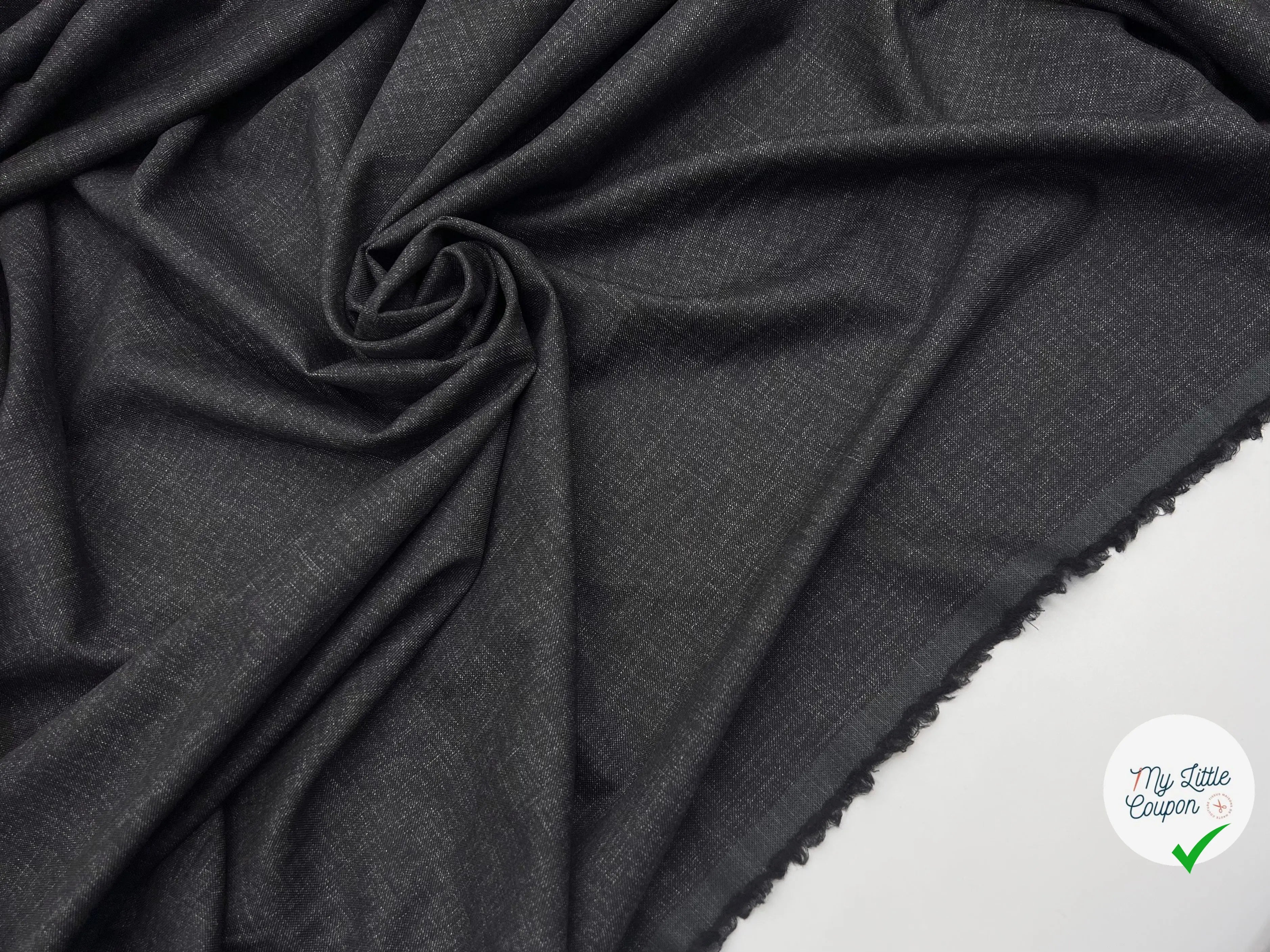PETIT LAINAGE FIN ET DOUX FLAMME NOIR - coupon de tissu de 3 mĂštres - My Little Coupon - tissu - coudre
