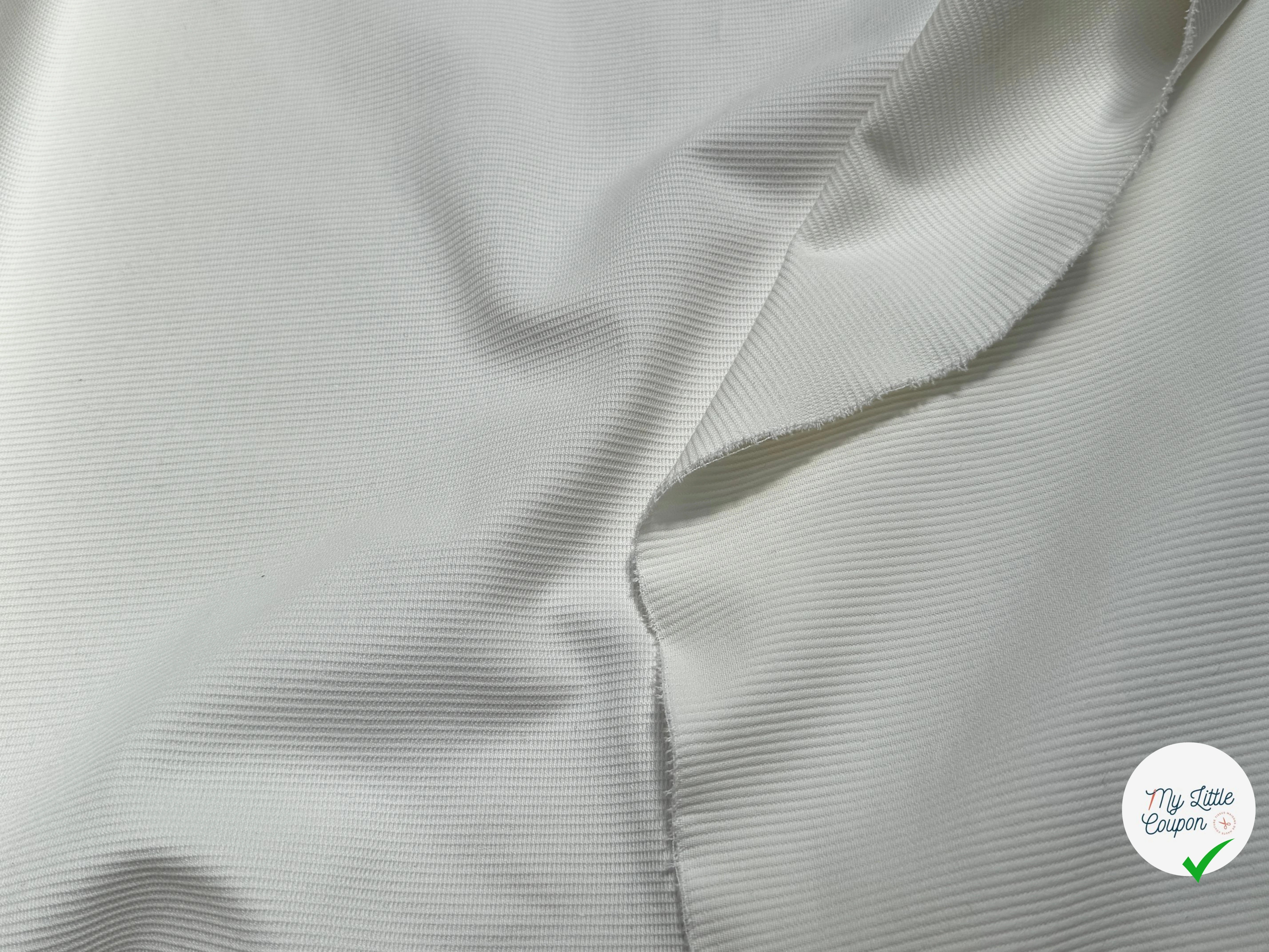 PIQUÉ COTON STRETCH BLANC CASSÉ PARFAITE TENUE - My Little Coupon
