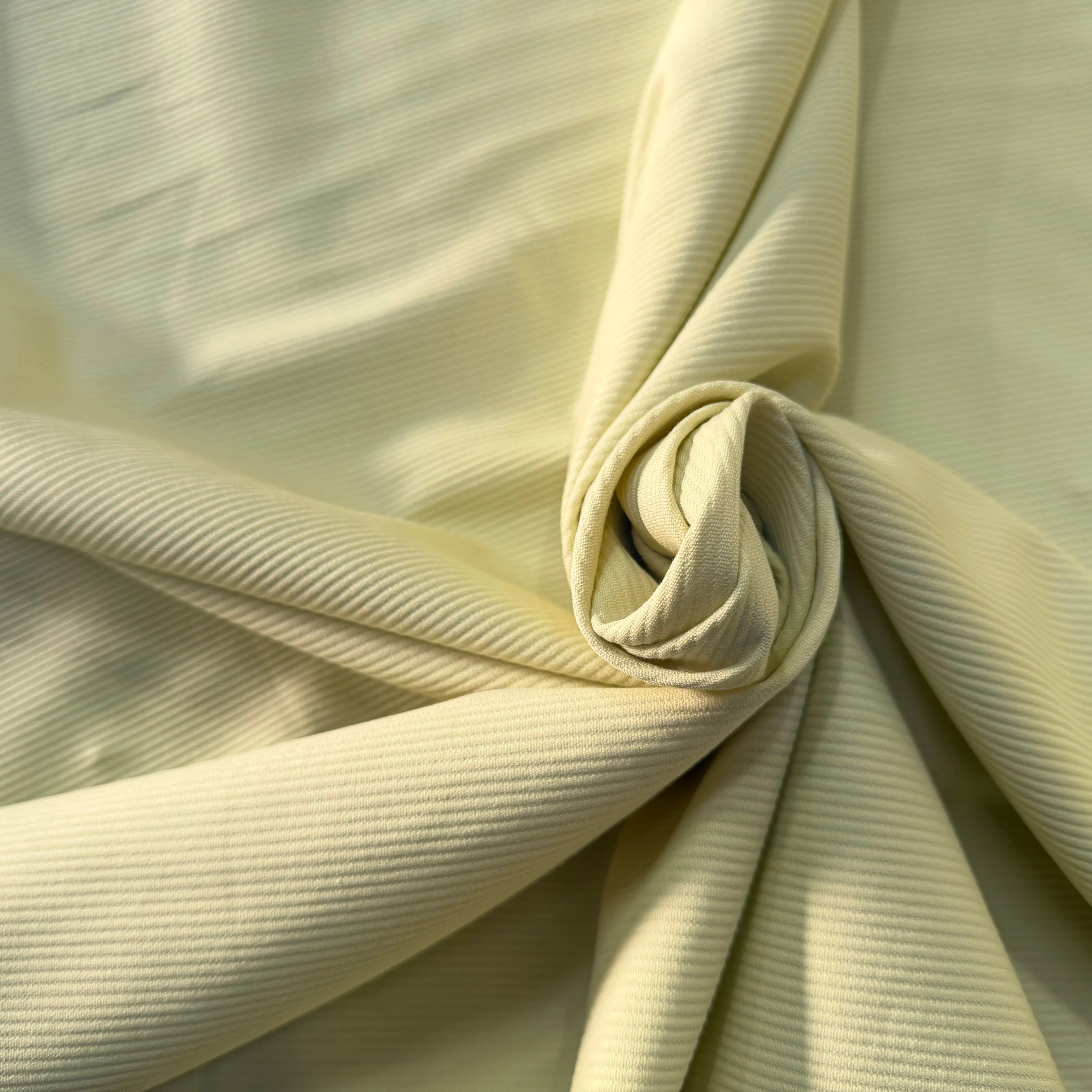 PIQUÉ COTON STRETCH JAUNE CLAIR PRESQUE ANIS PASTAGA - My Little Coupon