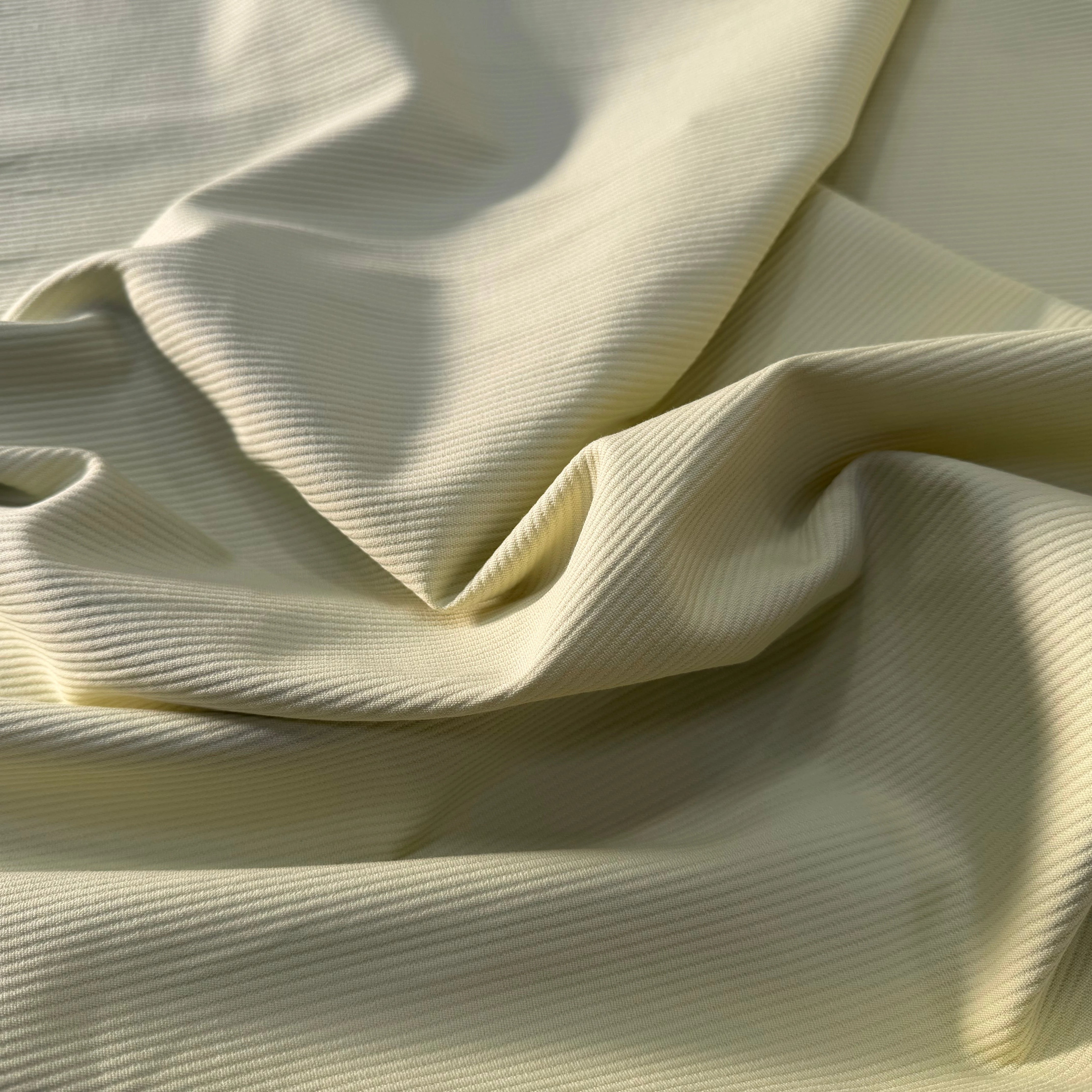 PIQUÉ COTON STRETCH JAUNE CLAIR PRESQUE ANIS PASTAGA - My Little Coupon