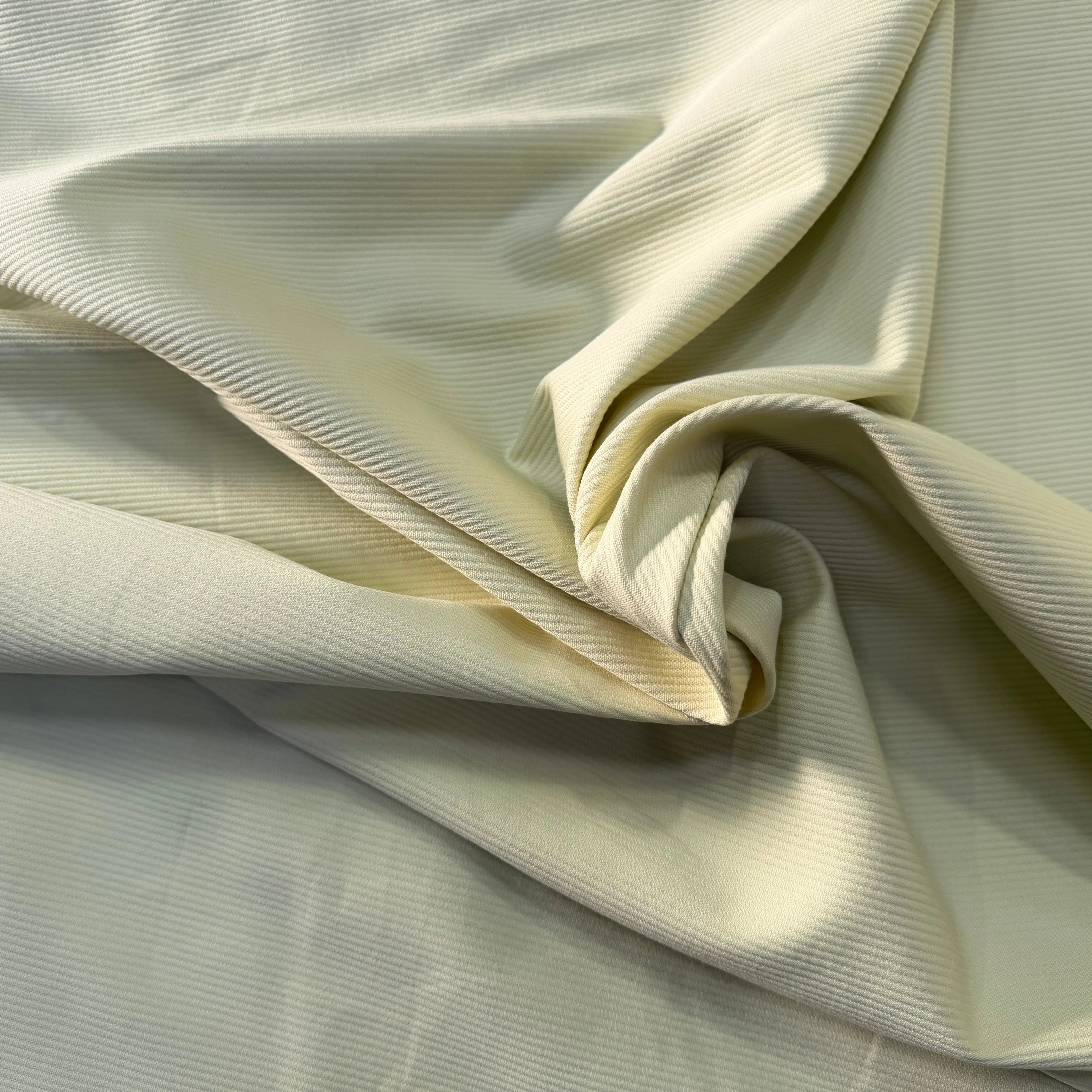 PIQUÉ COTON STRETCH JAUNE CLAIR PRESQUE ANIS PASTAGA - My Little Coupon