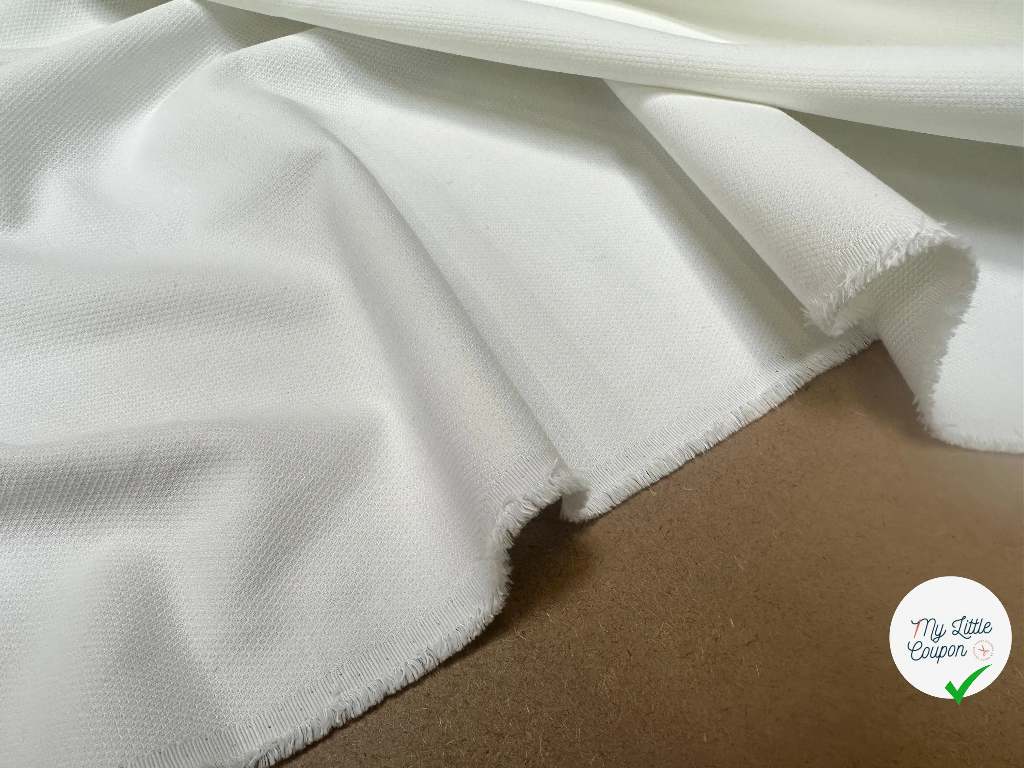 PIQUÉ DE COTON BLANC ITALIEN - My Little Coupon