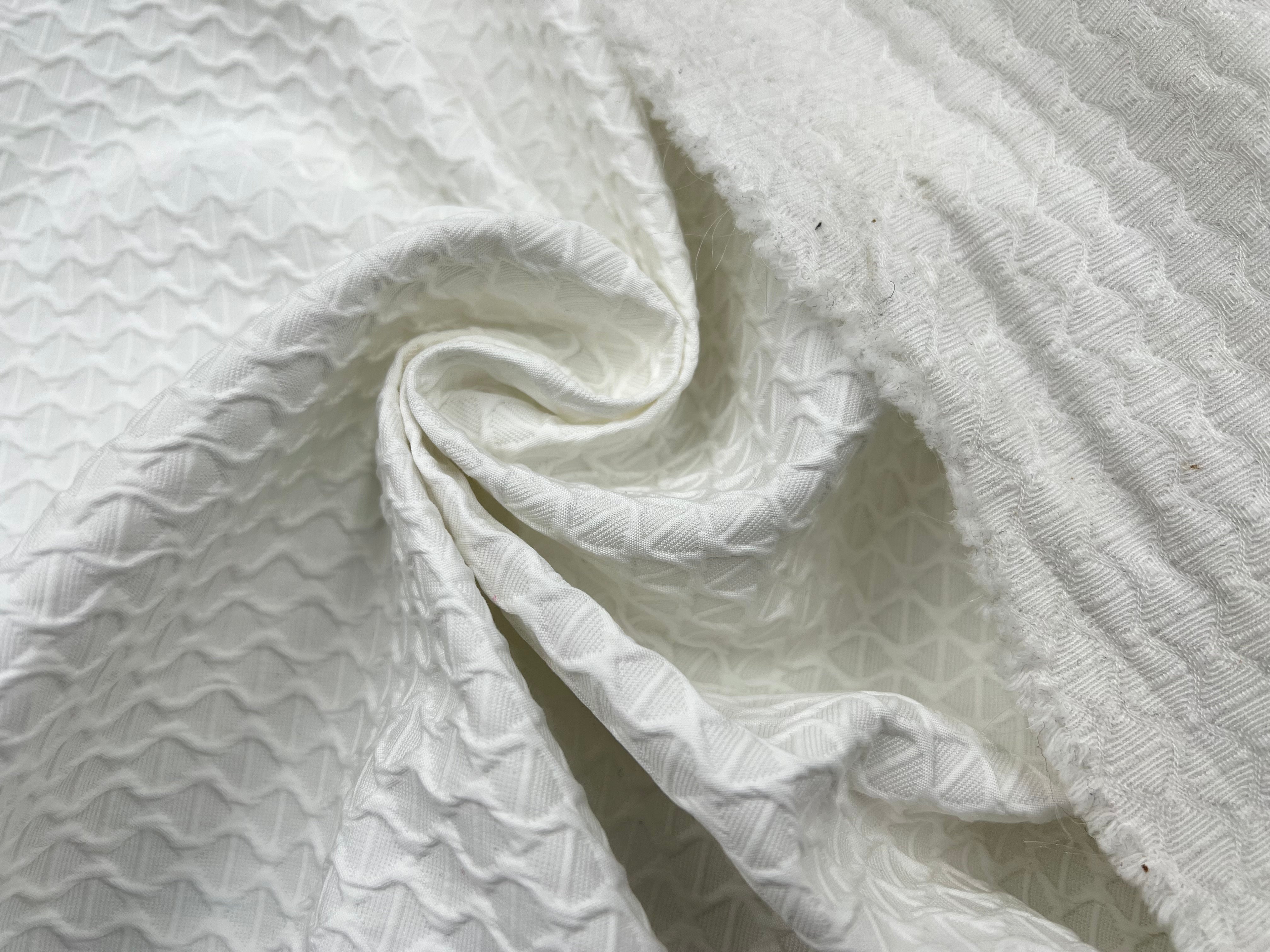 PIQUÉ DE COTON BLANC NEIGE SWEET WAVES - My Little Coupon