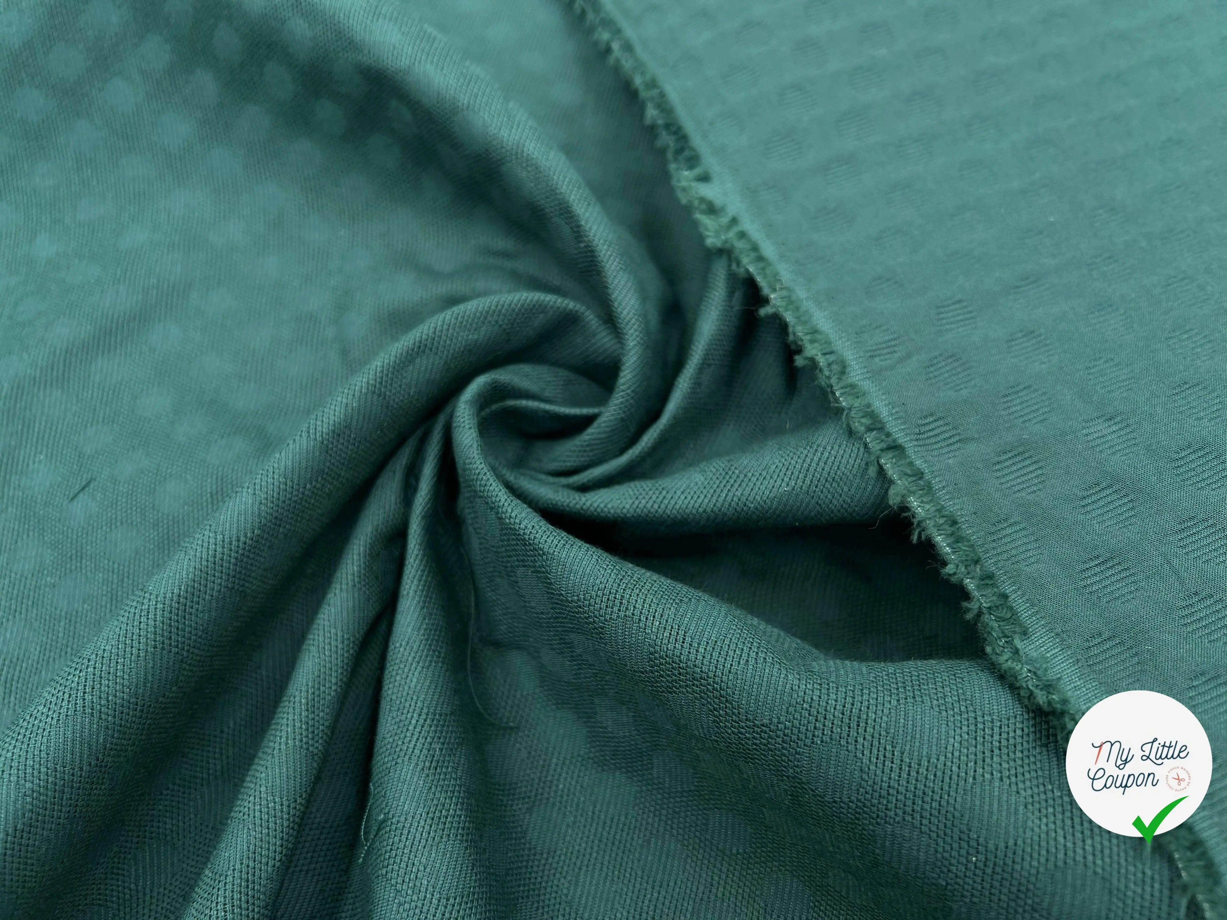 PIQUÉ DE COTON FANTAISIE VERT FORÊT - My Little Coupon - tissu - coudre