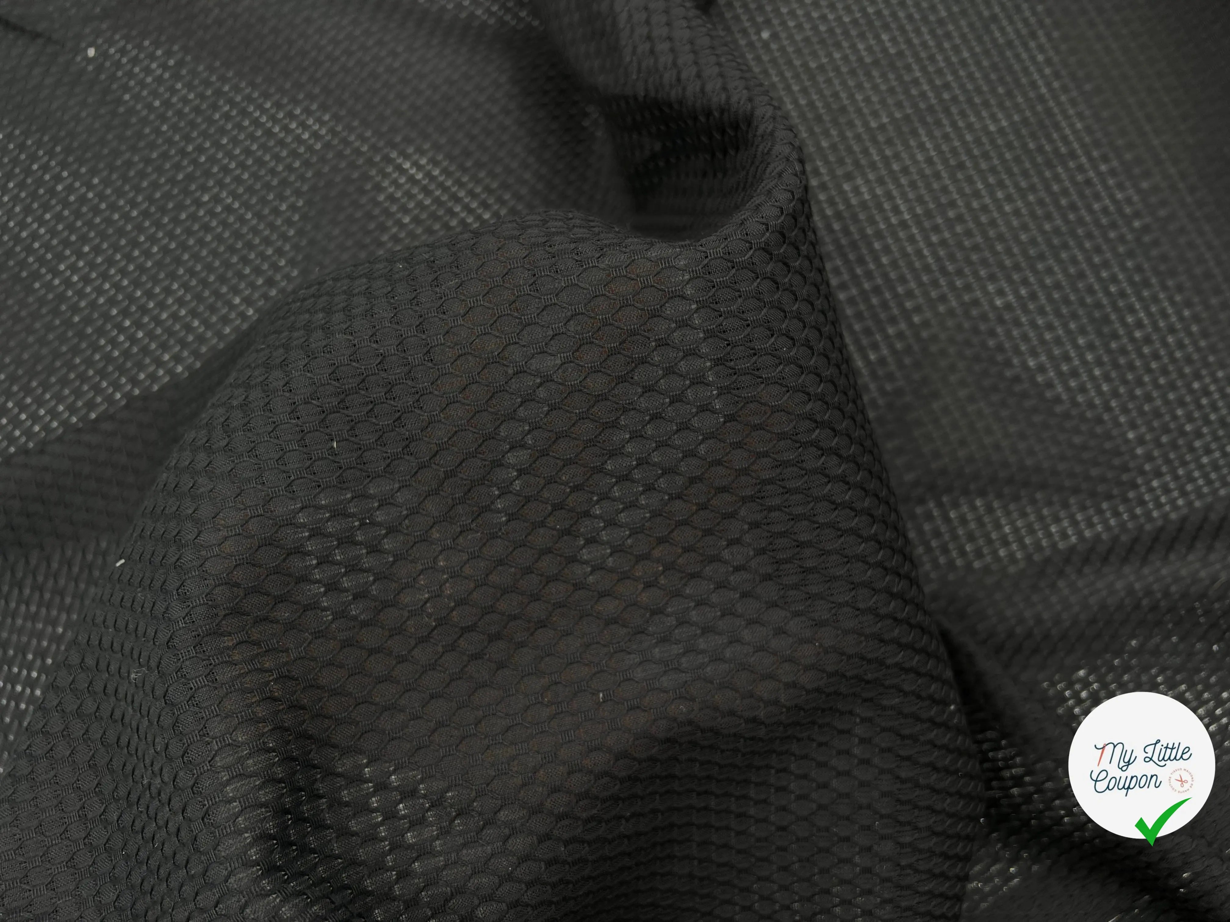 PIQUÉ DE COTON LOSANGE NOIR - My Little Coupon - tissu - coudre