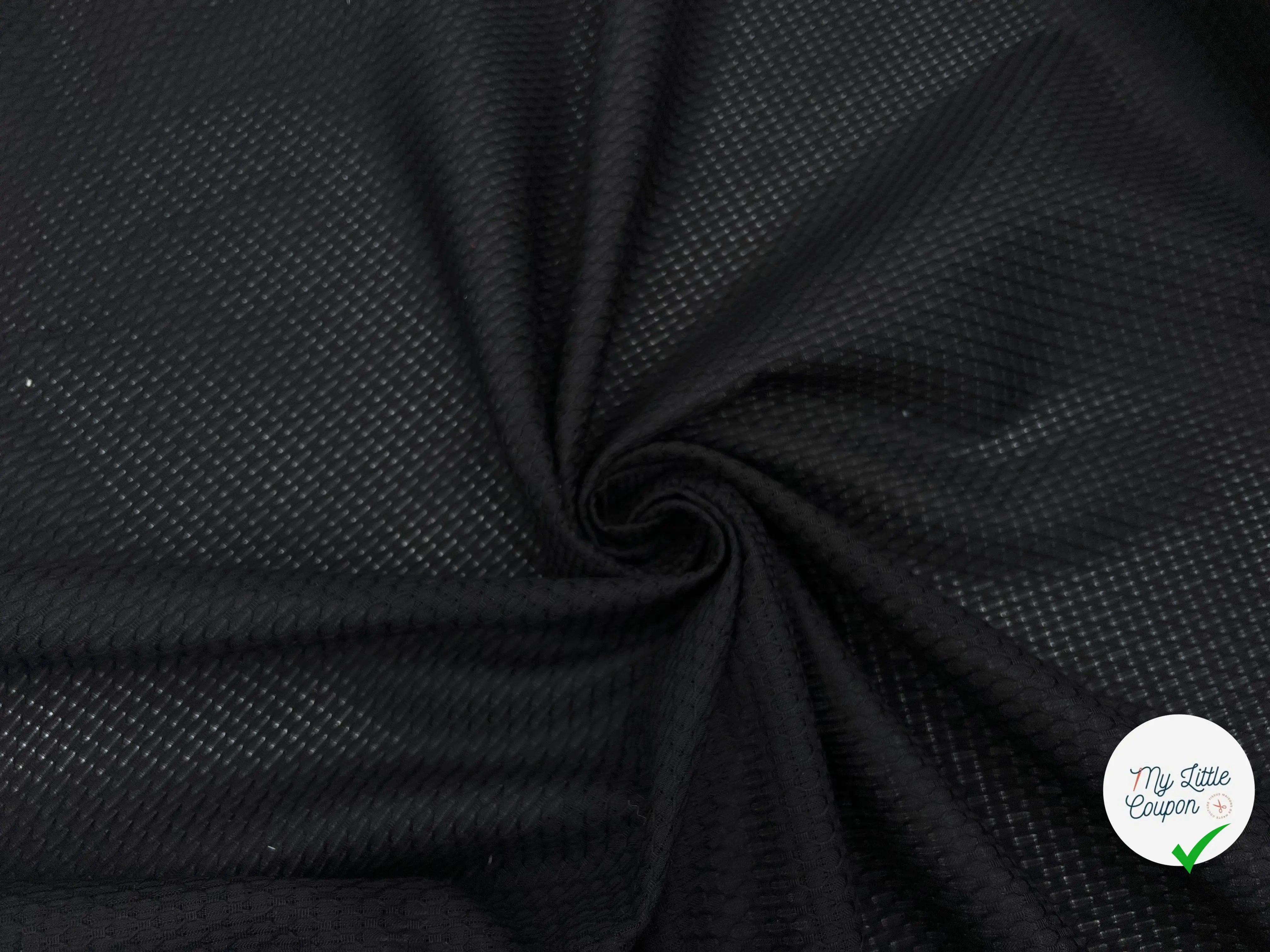 PIQUÉ DE COTON LOSANGE NOIR - My Little Coupon - tissu - coudre