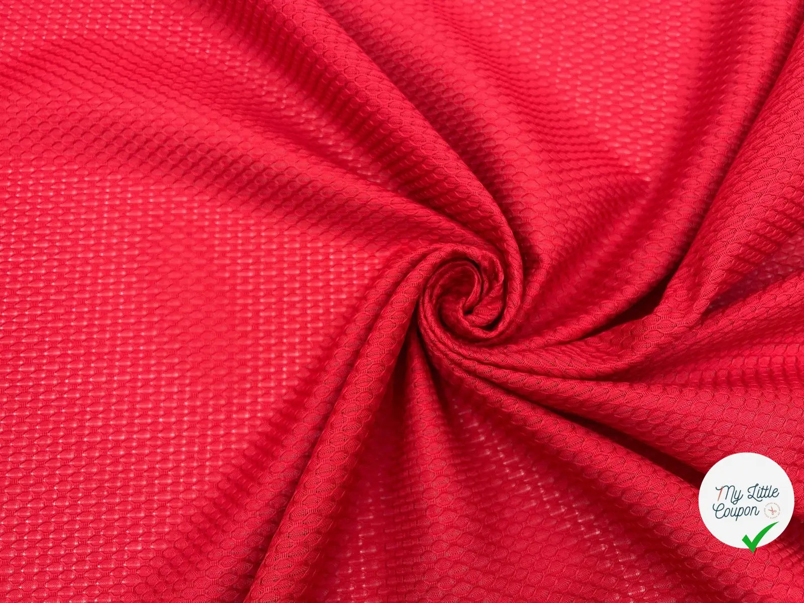 PIQUÉ DE COTON LOSANGE ROUGE SANG - My Little Coupon - tissu - coudre