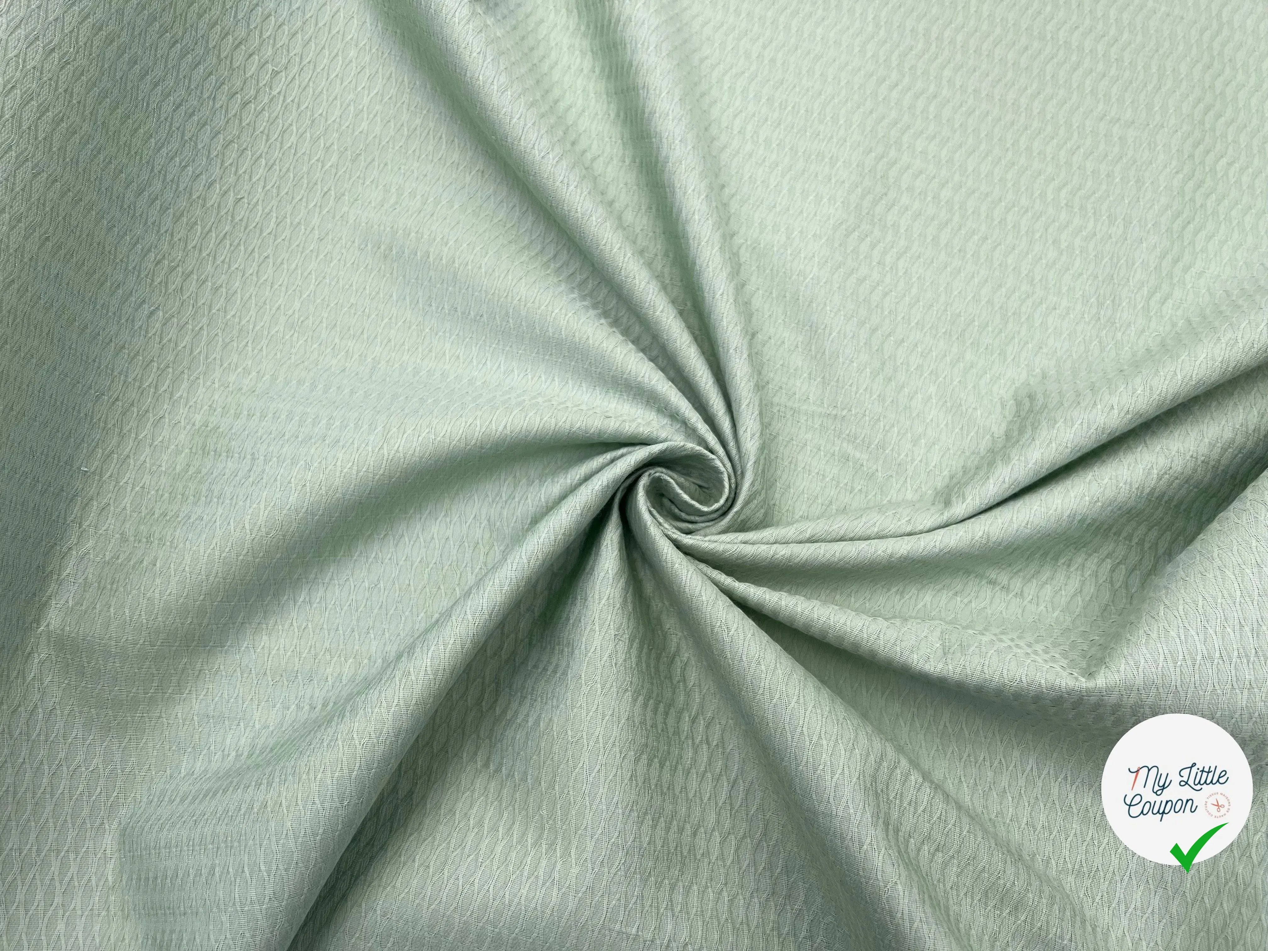 PIQUÉ DE COTON LOSANGES VERT AMANDE - My Little Coupon - tissu - coudre