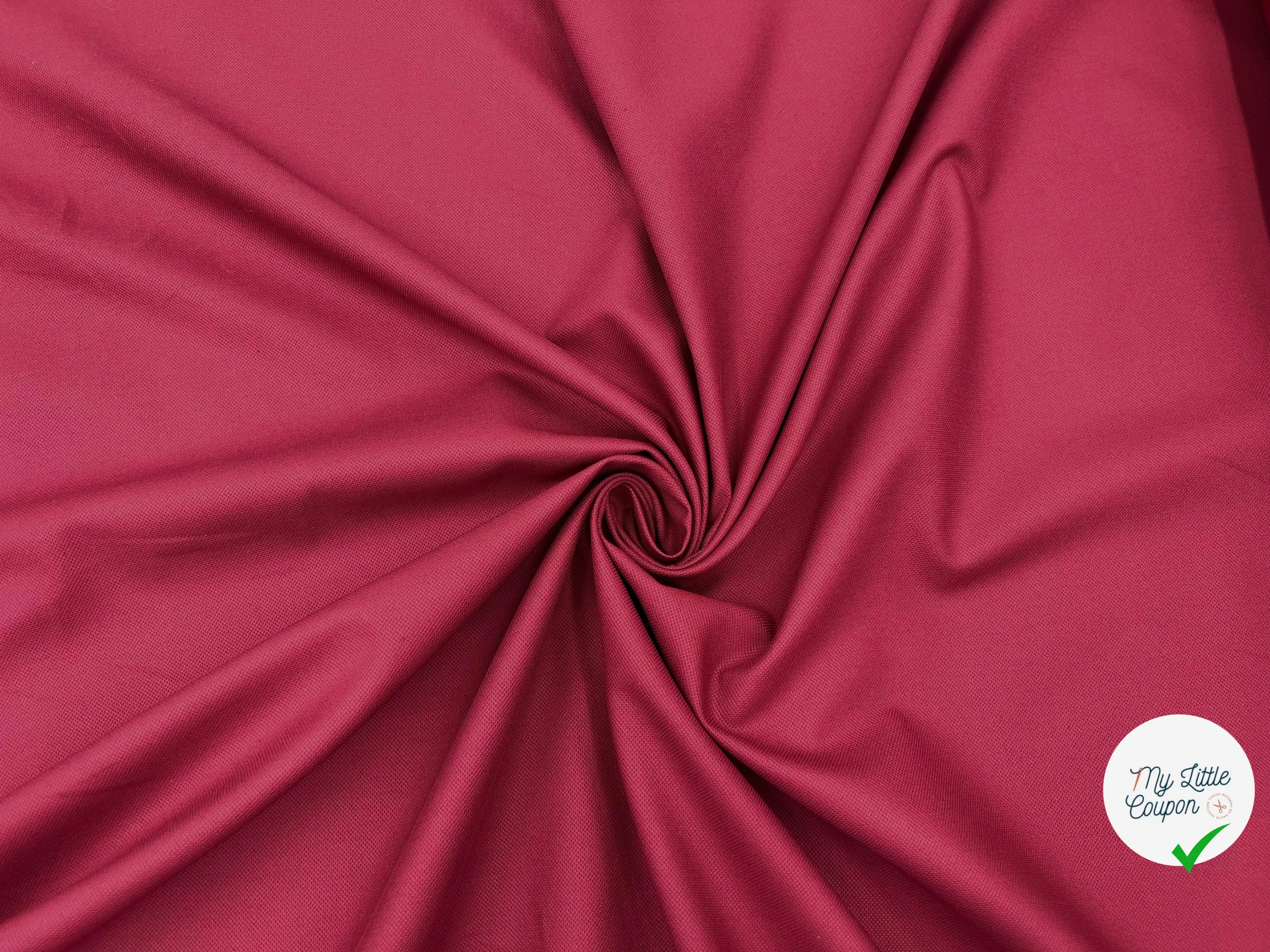 PIQUÉ DE COTON MICRO LOSANGES ROUGE PERSAN - My Little Coupon - tissu - coudre