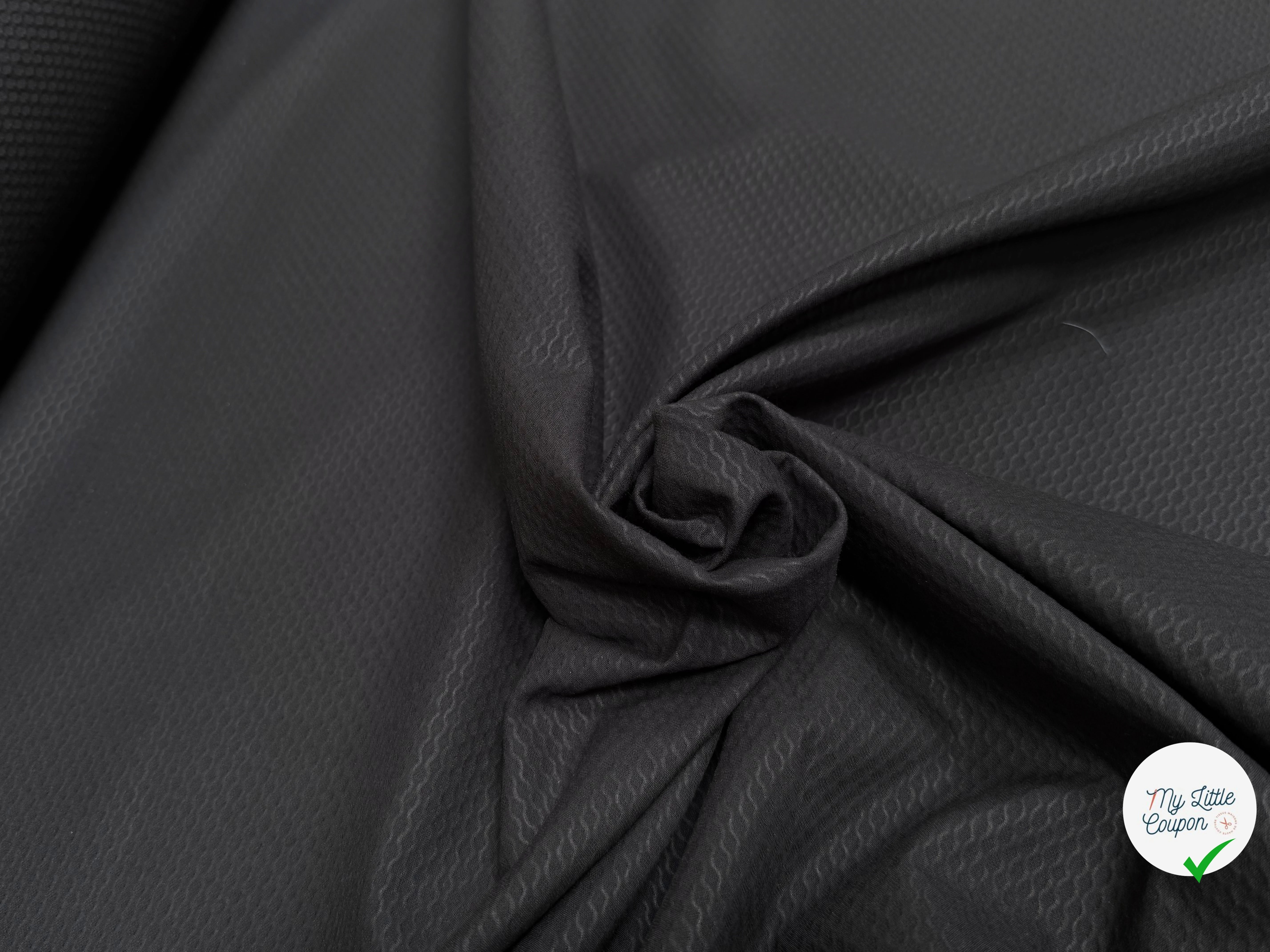PIQUÉ DE COTON NOIR ULTRA BEAU - My Little Coupon