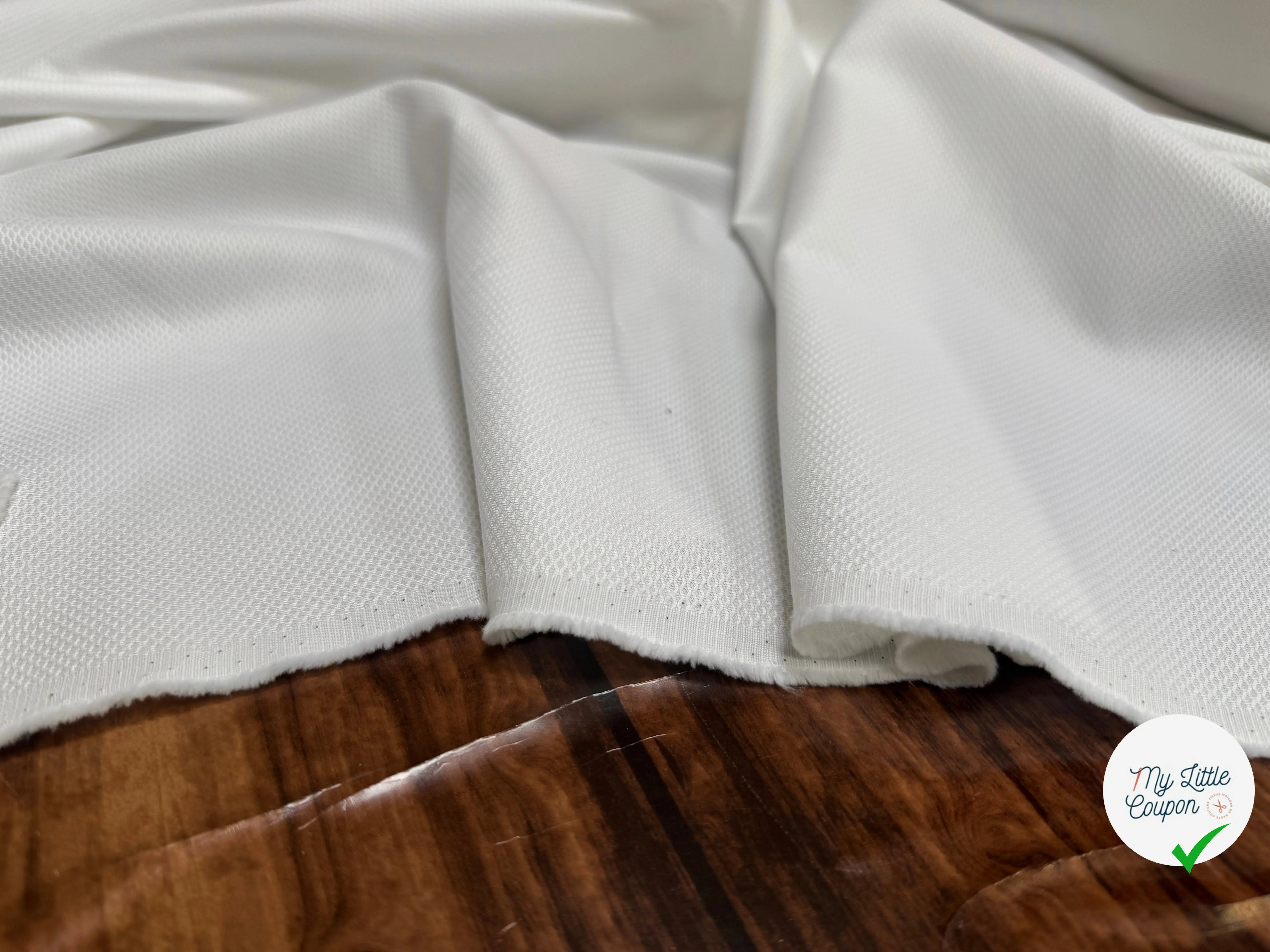 PIQUÉ DE COTON UNI BLANC FIG - My Little Coupon