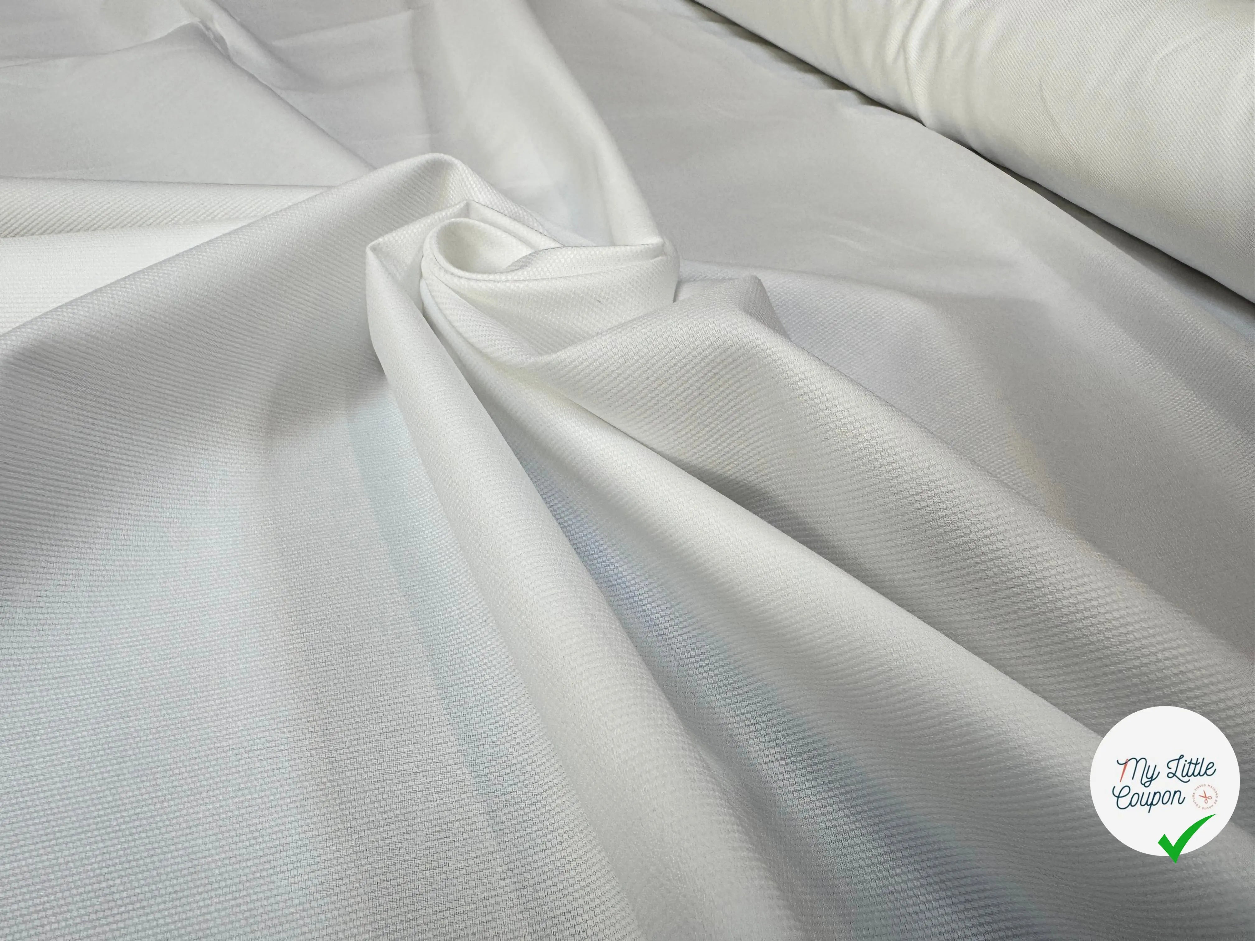PIQUÉ DE COTON UNI BLANC - My Little Coupon