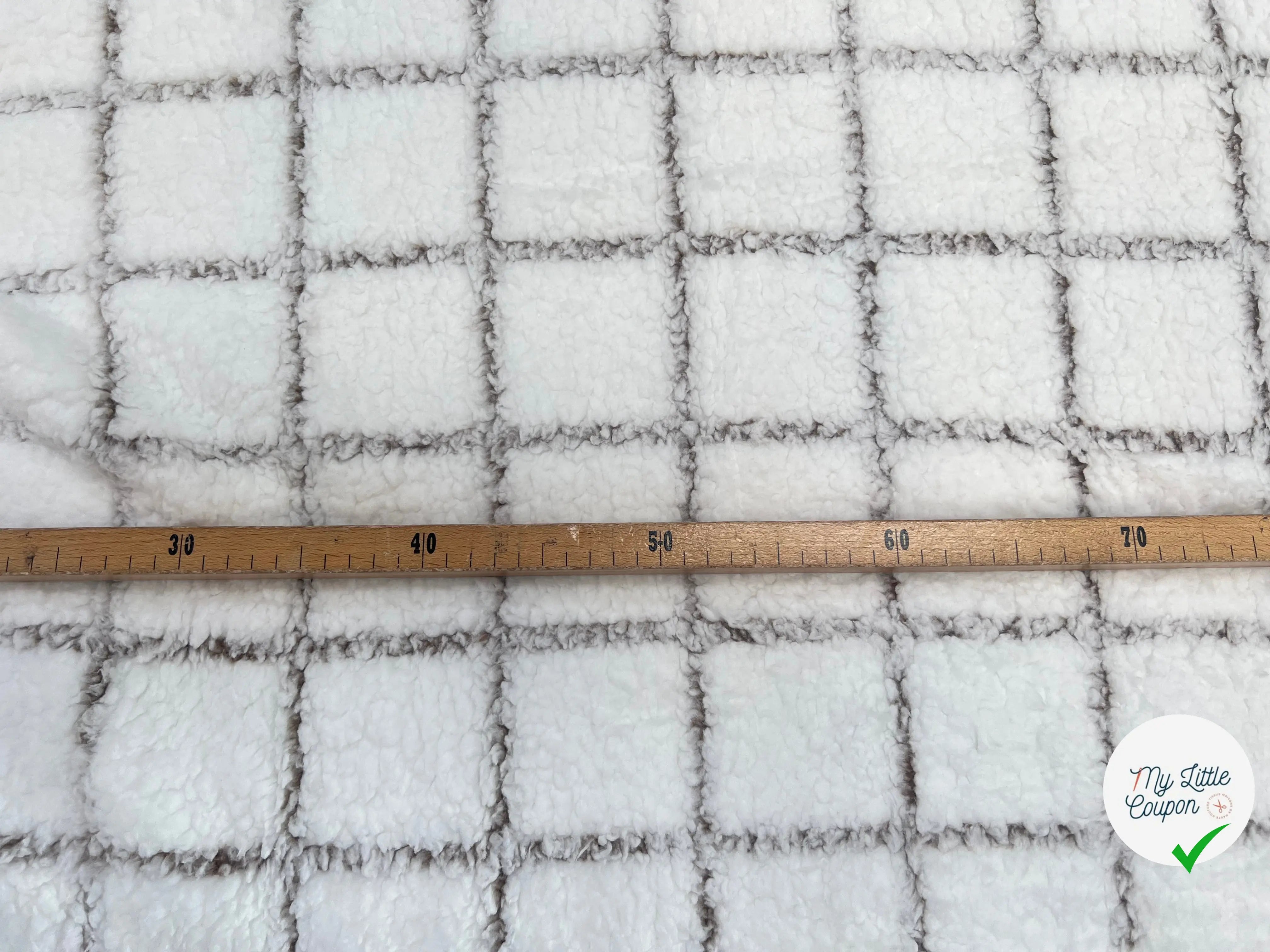 POLAIRE DOUDOU MAJEUR BLANC/OURSON CARREAUX - My Little Coupon