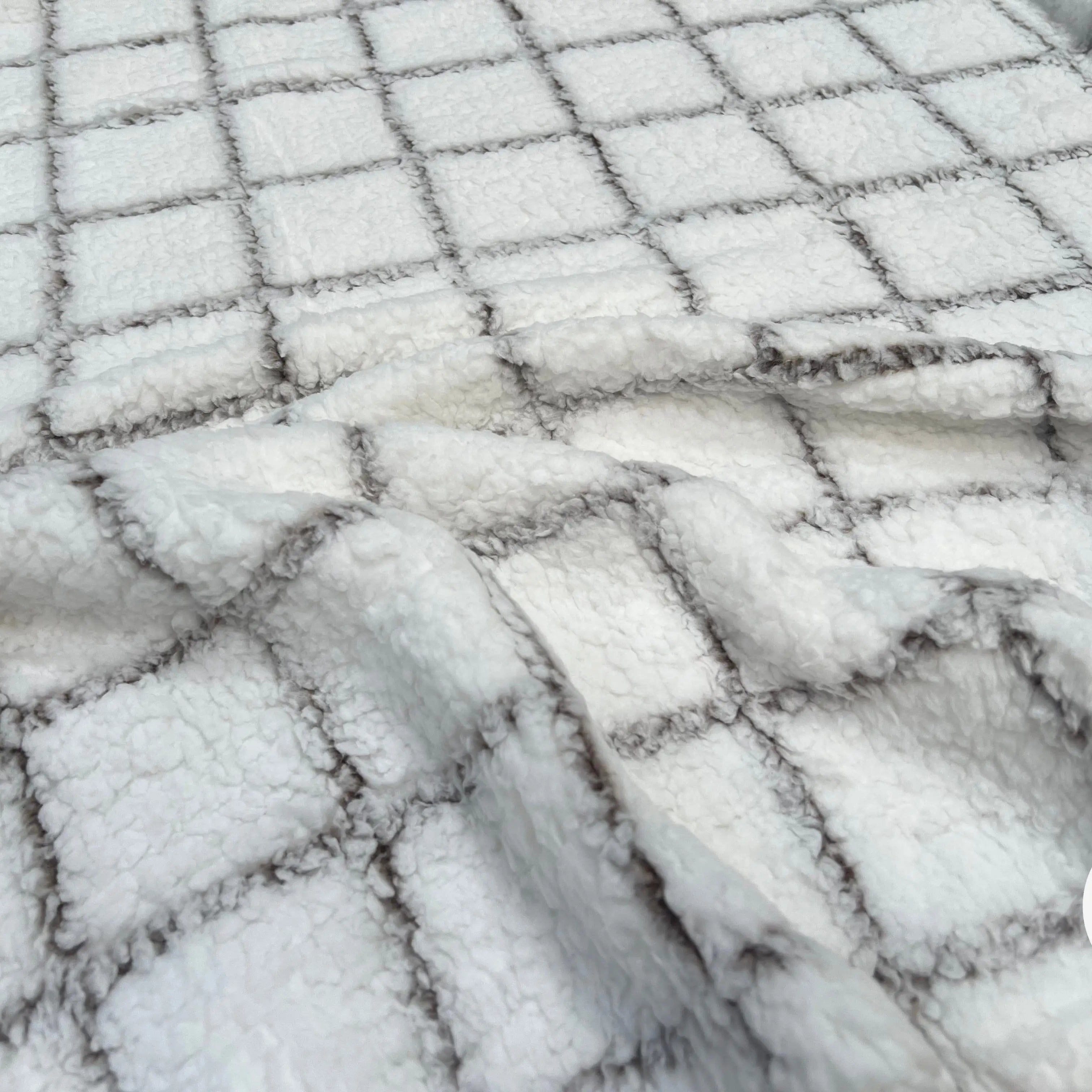 POLAIRE DOUDOU MAJEUR BLANC/OURSON CARREAUX - My Little Coupon