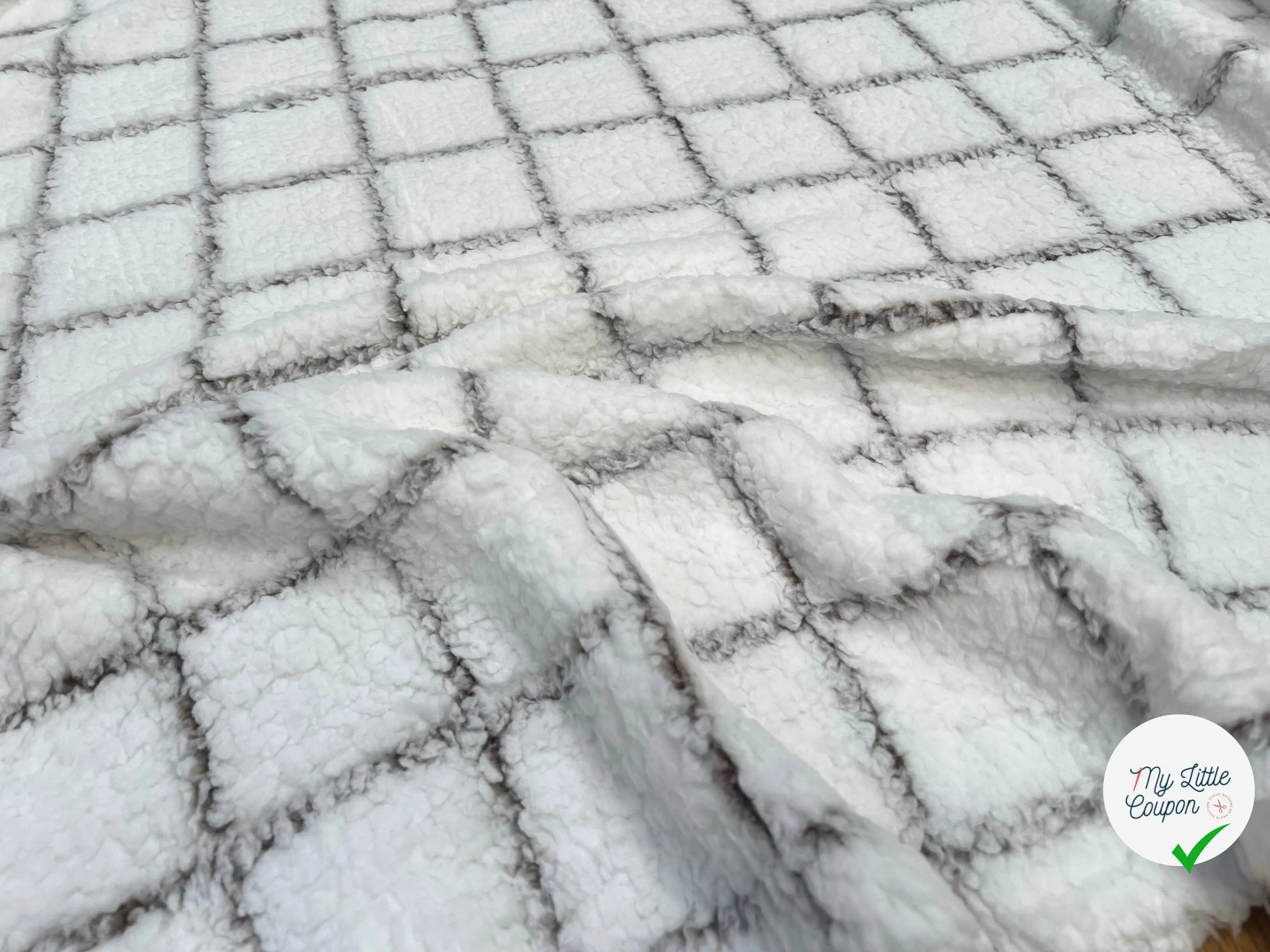 POLAIRE DOUDOU MAJEUR BLANC/OURSON CARREAUX - My Little Coupon