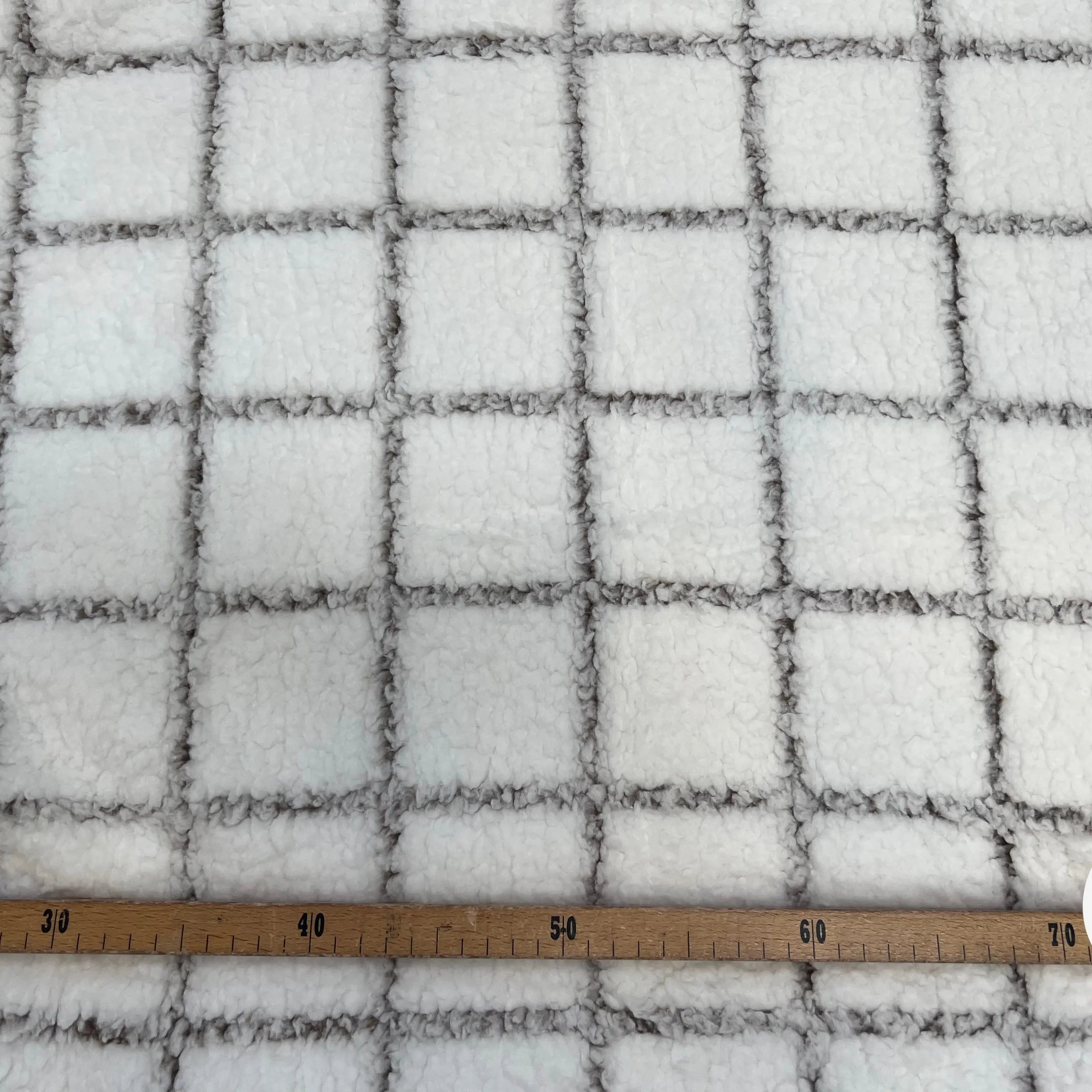 POLAIRE DOUDOU MAJEUR BLANC/OURSON CARREAUX - My Little Coupon