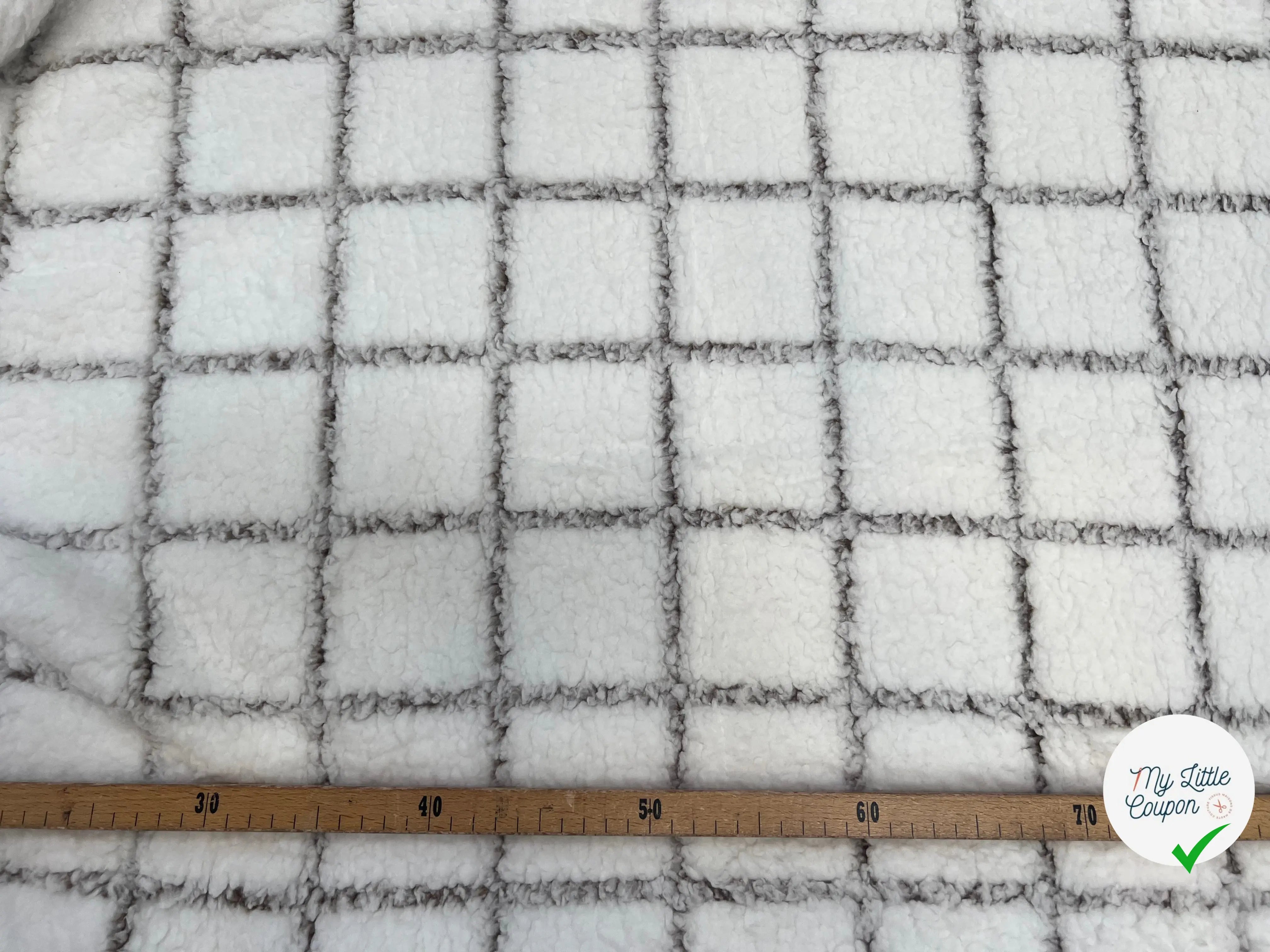 POLAIRE DOUDOU MAJEUR BLANC/OURSON CARREAUX - My Little Coupon