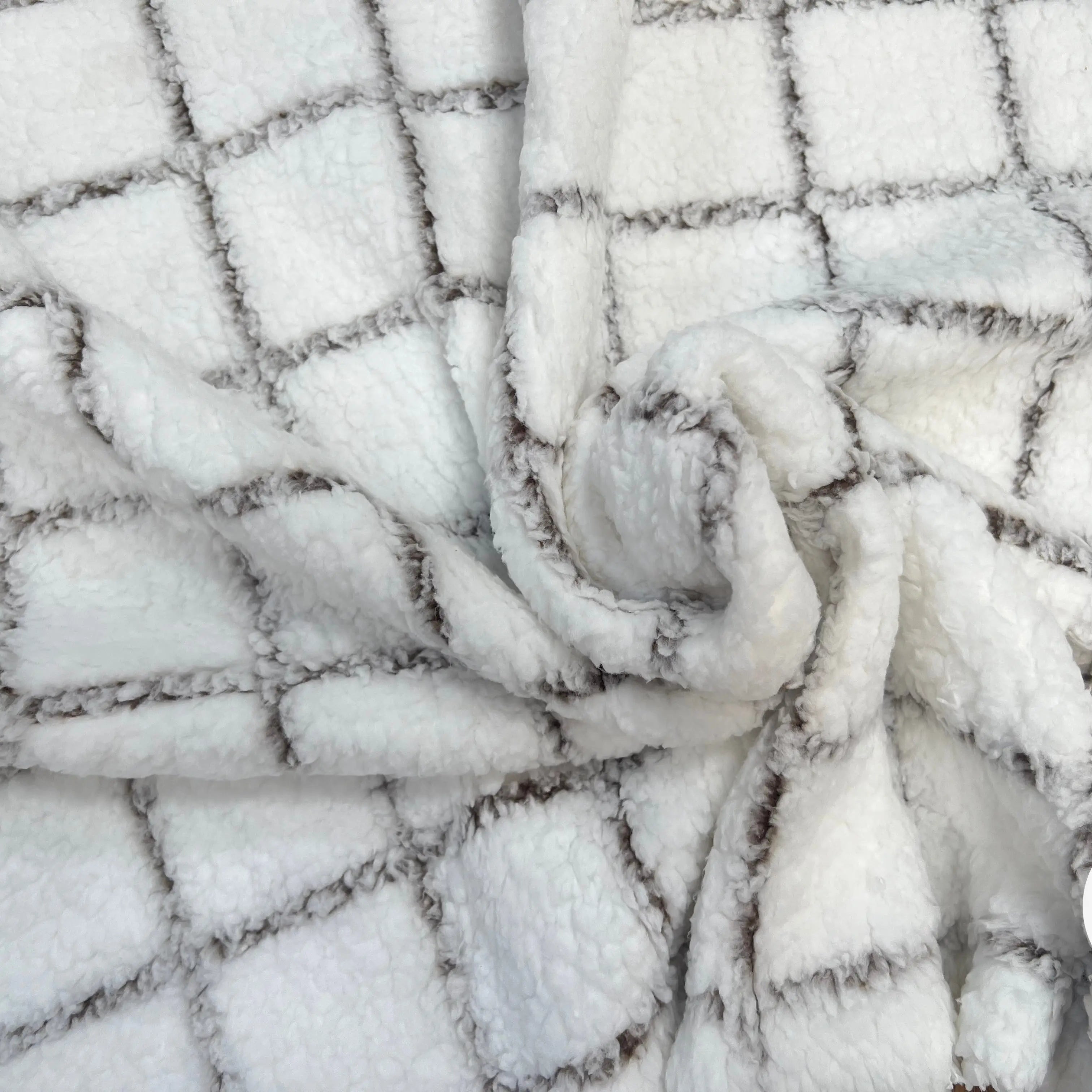 POLAIRE DOUDOU MAJEUR BLANC/OURSON CARREAUX - My Little Coupon