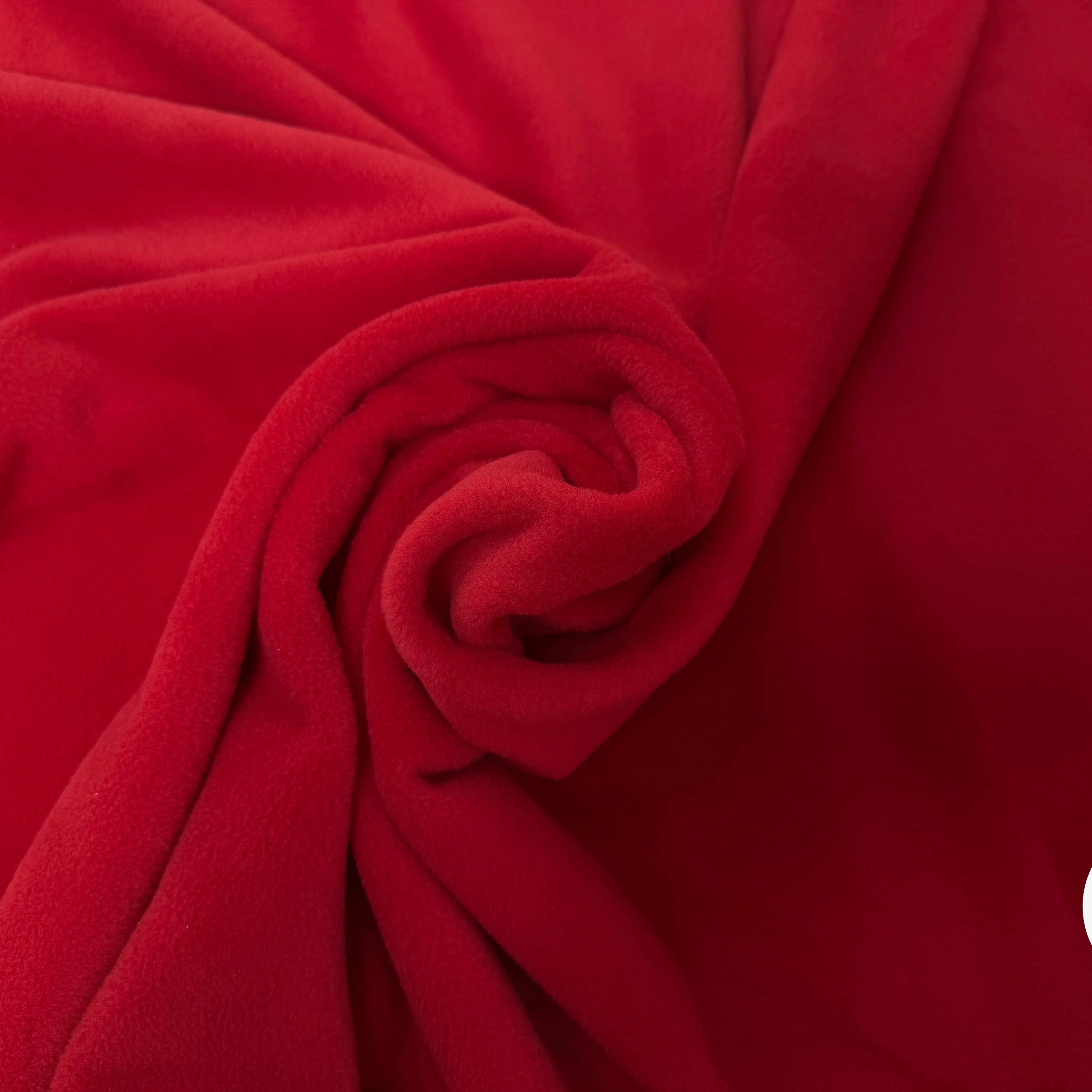 POLAIRE ROUGE VIF UNI ÉPAIS DOUBLE FACE - My Little Coupon